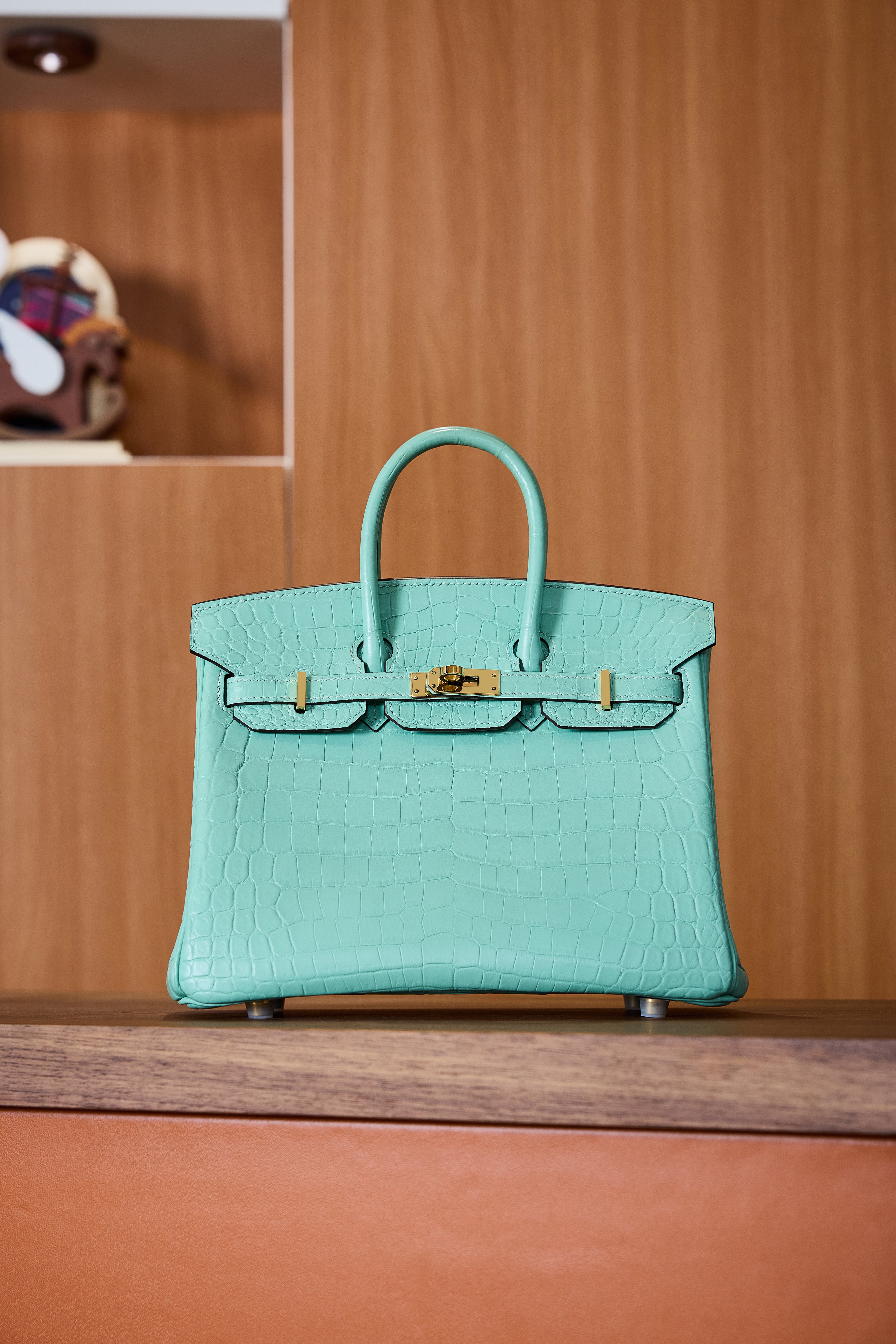 BK-2024 All Handmade Golden / Sliver Hardware Menthe Matte Nile crocodile leather