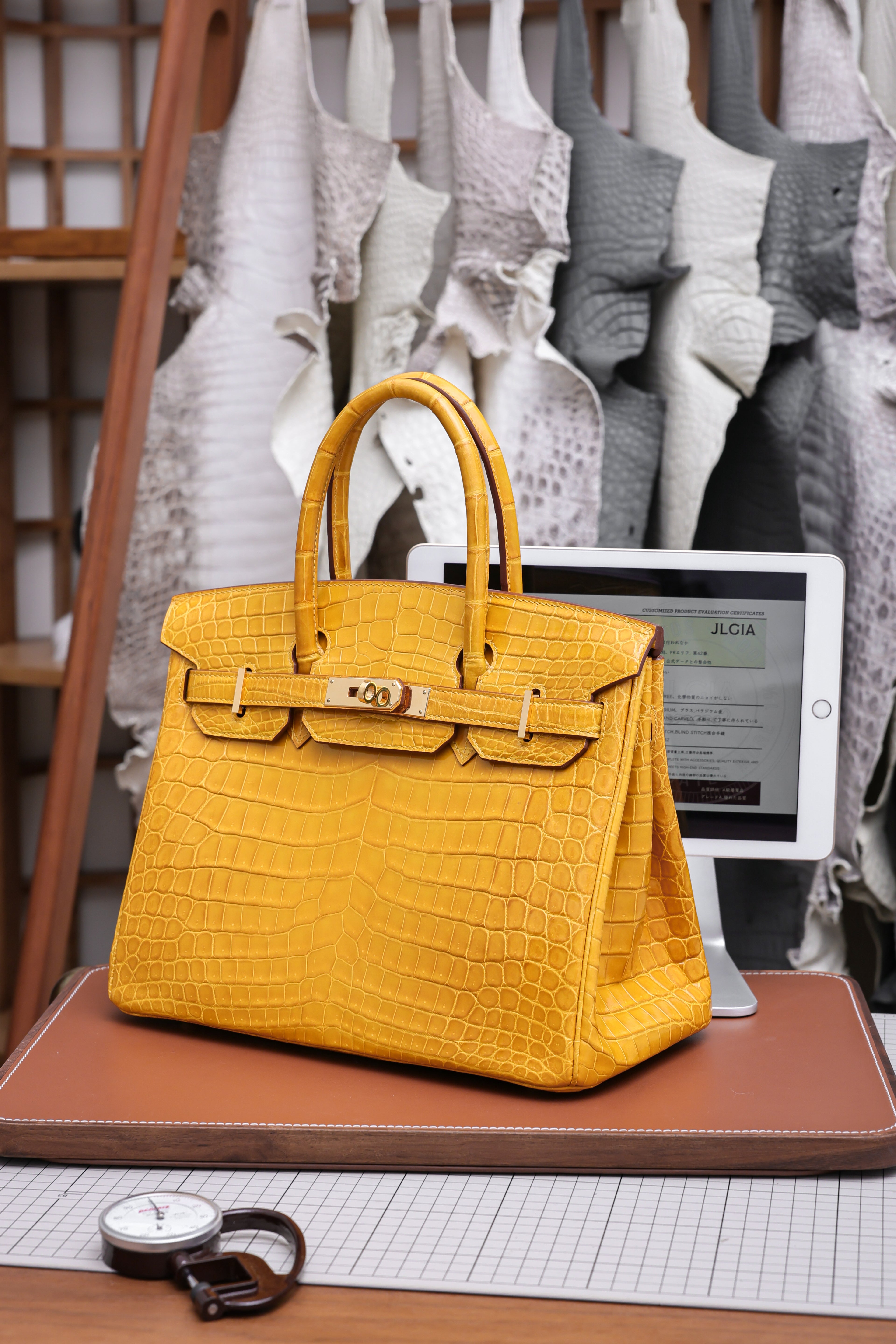 BK-2024 All Handmade Golden / Sliver Hardware Soufre Bright surface Nile crocodile leather