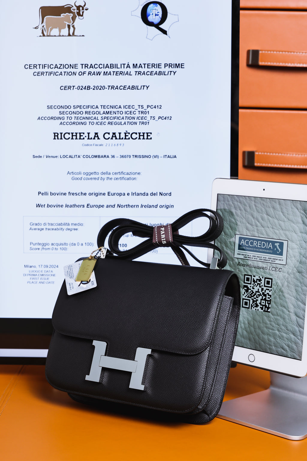 Constance- All Handmade Golden / Sliver Hardware  Noir Ep eather