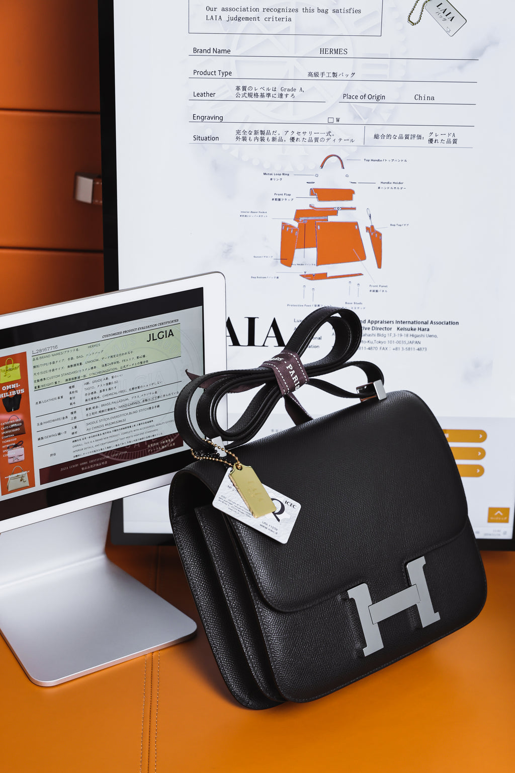 Constance- All Handmade Golden / Sliver Hardware  Noir Ep eather