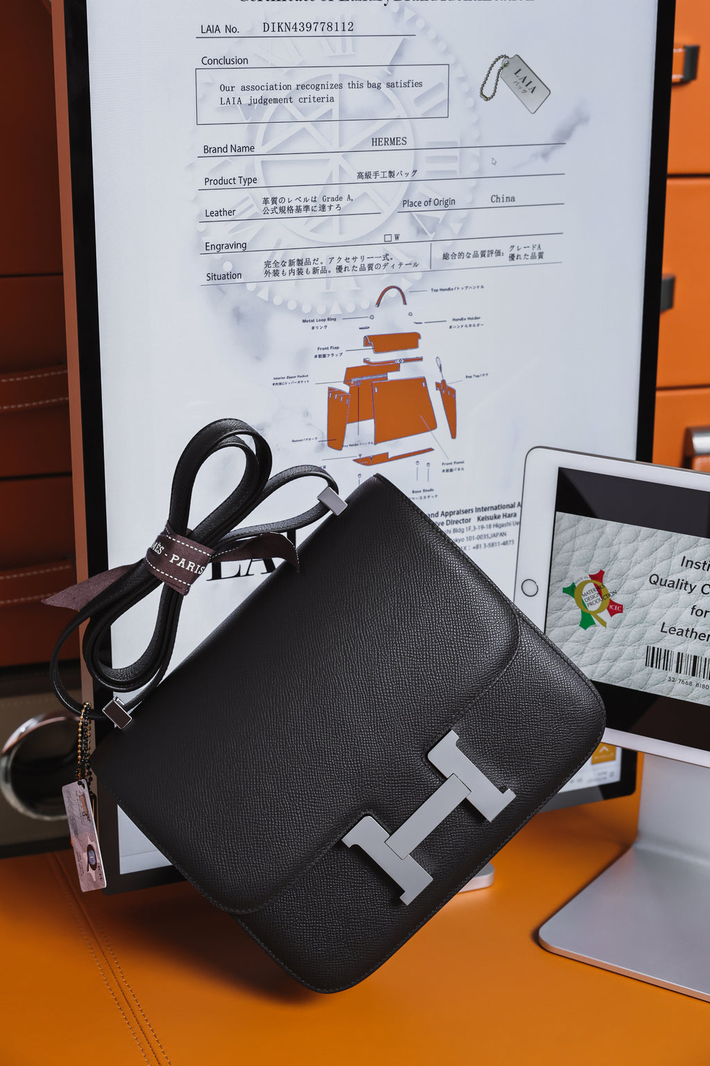 Constance- All Handmade Golden / Sliver Hardware  Noir Ep eather