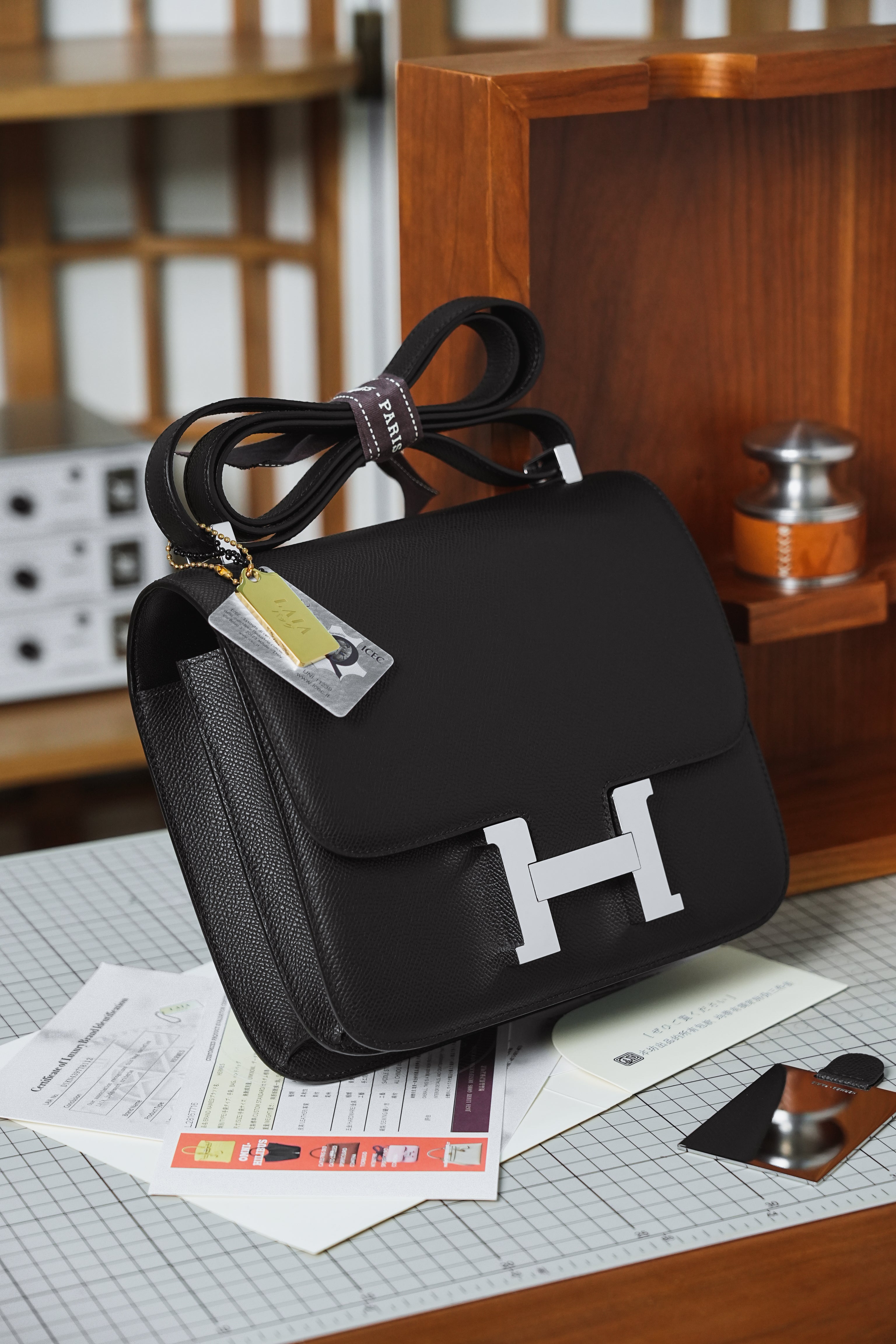 Constance- All Handmade Golden / Sliver Hardware  Noir Ep eather