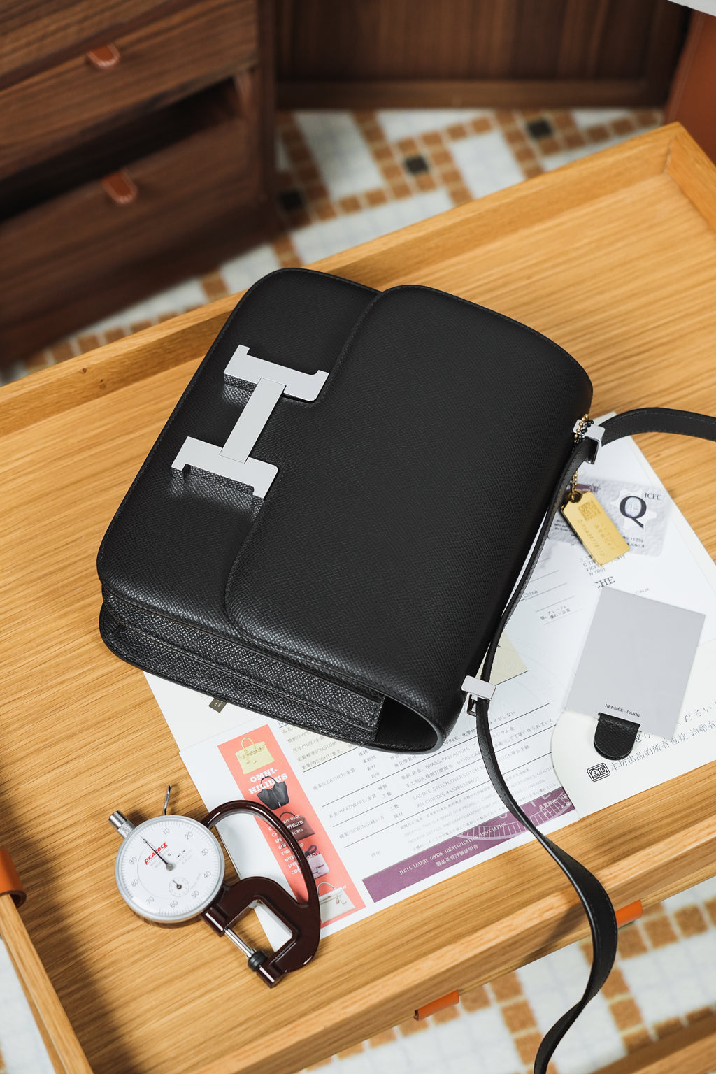 Constance- All Handmade Golden / Sliver Hardware  Noir Ep eather