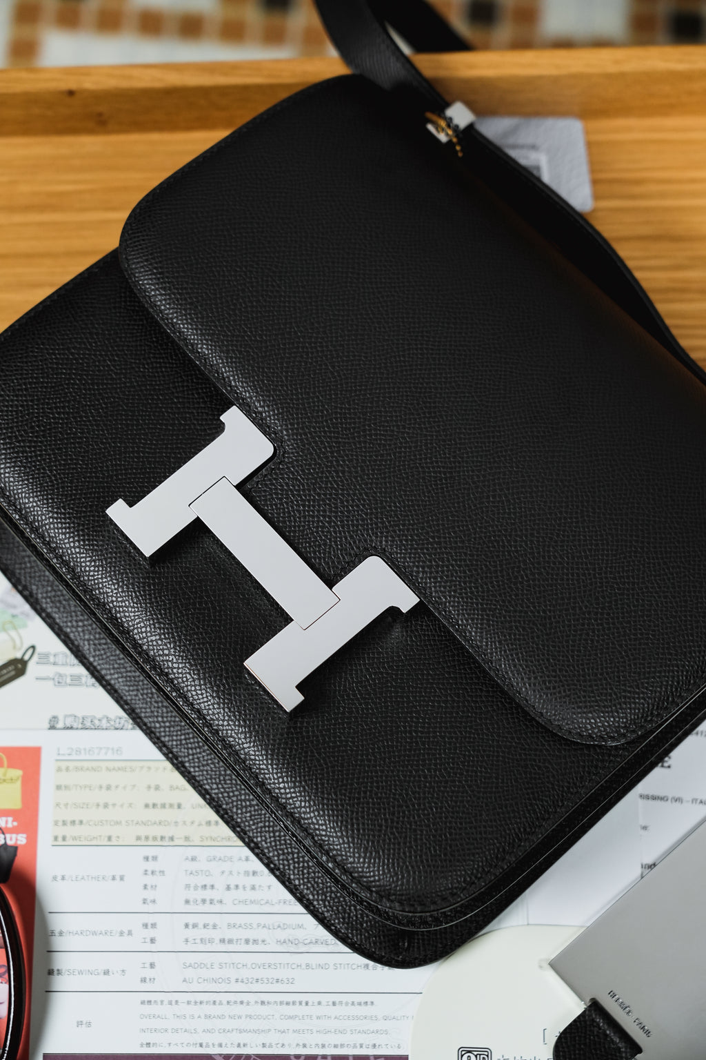 Constance- All Handmade Golden / Sliver Hardware  Noir Ep eather