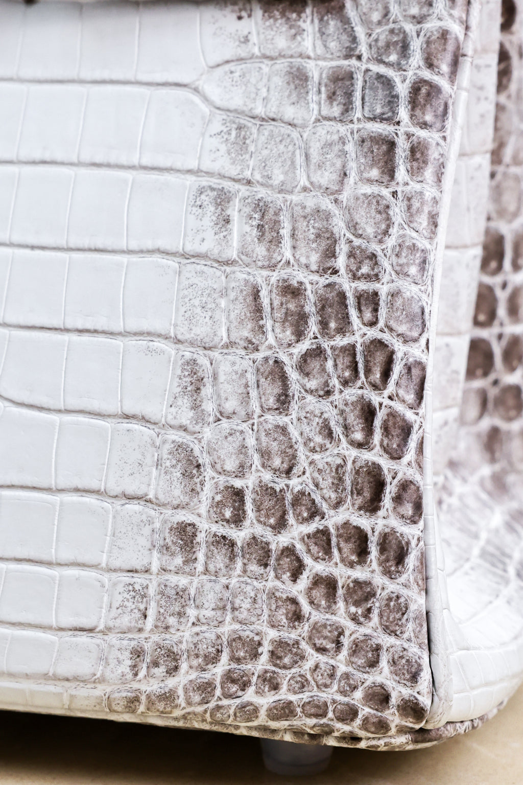 Birkin- All Handmade Golden / Sliver Original gray white Crocodile leather