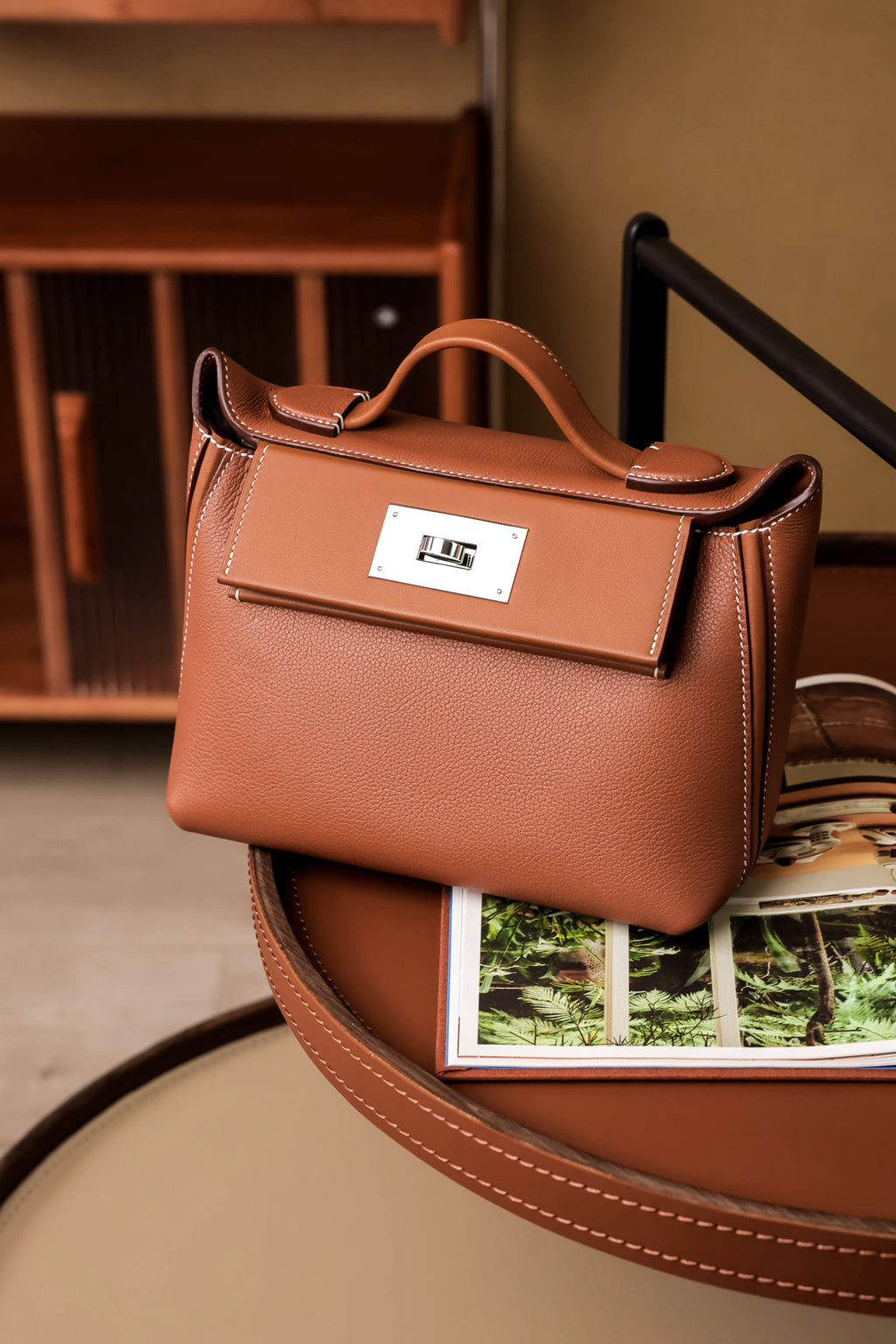 2424- All Handmade Golden / Sliver Hardware Golden brown TC eather