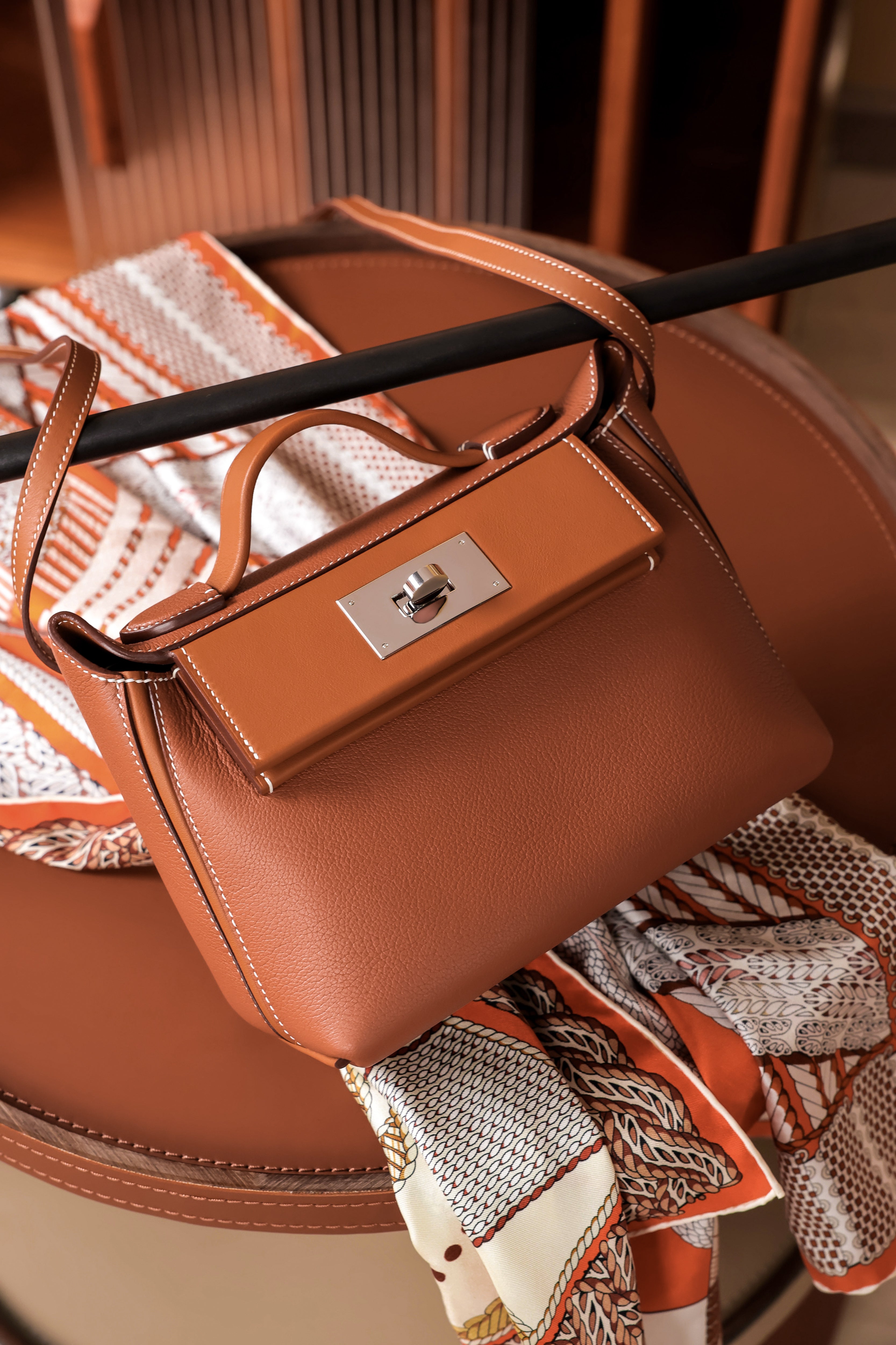 2424- All Handmade Golden / Sliver Hardware Golden brown TC eather