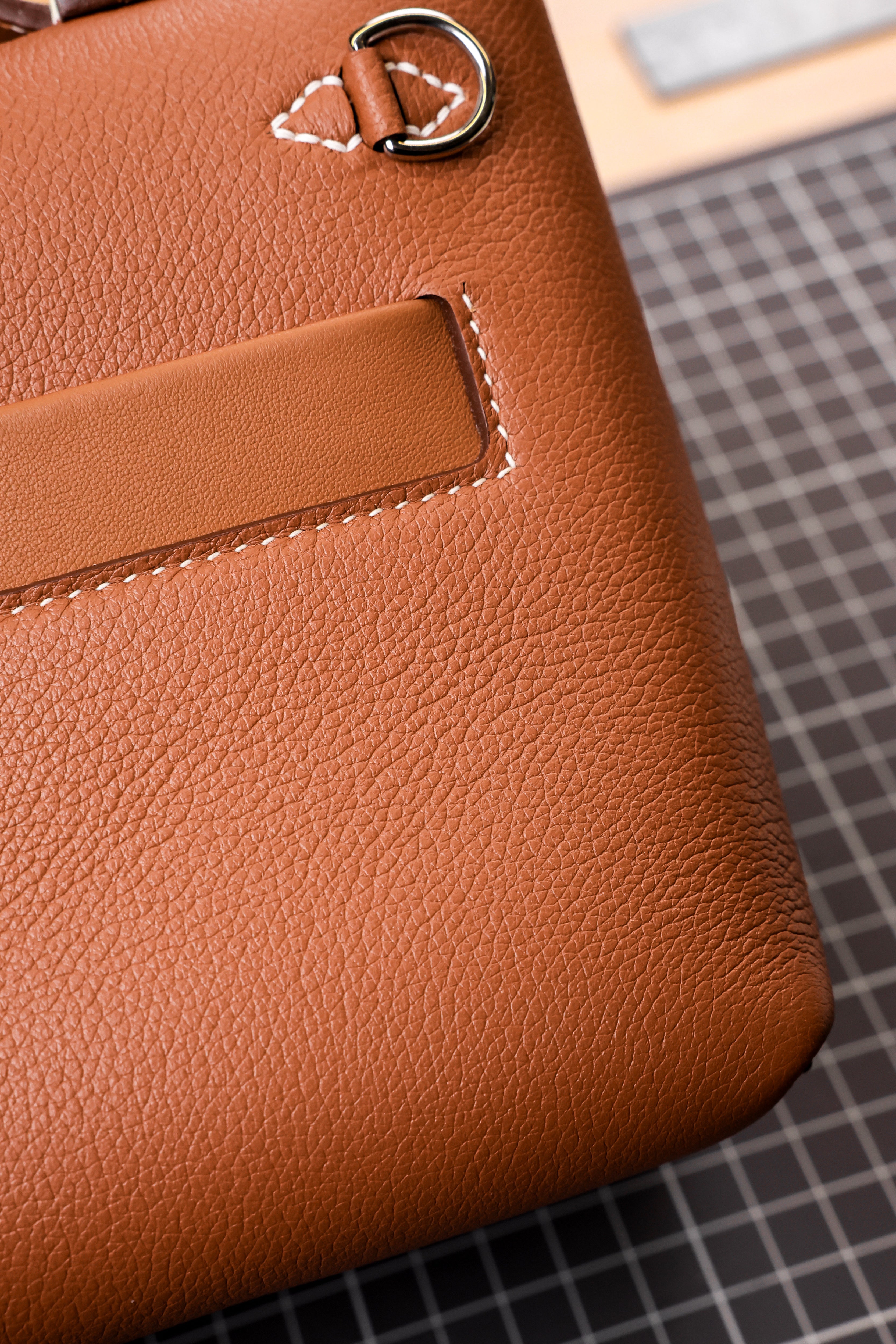 2424- All Handmade Golden / Sliver Hardware Golden brown TC eather