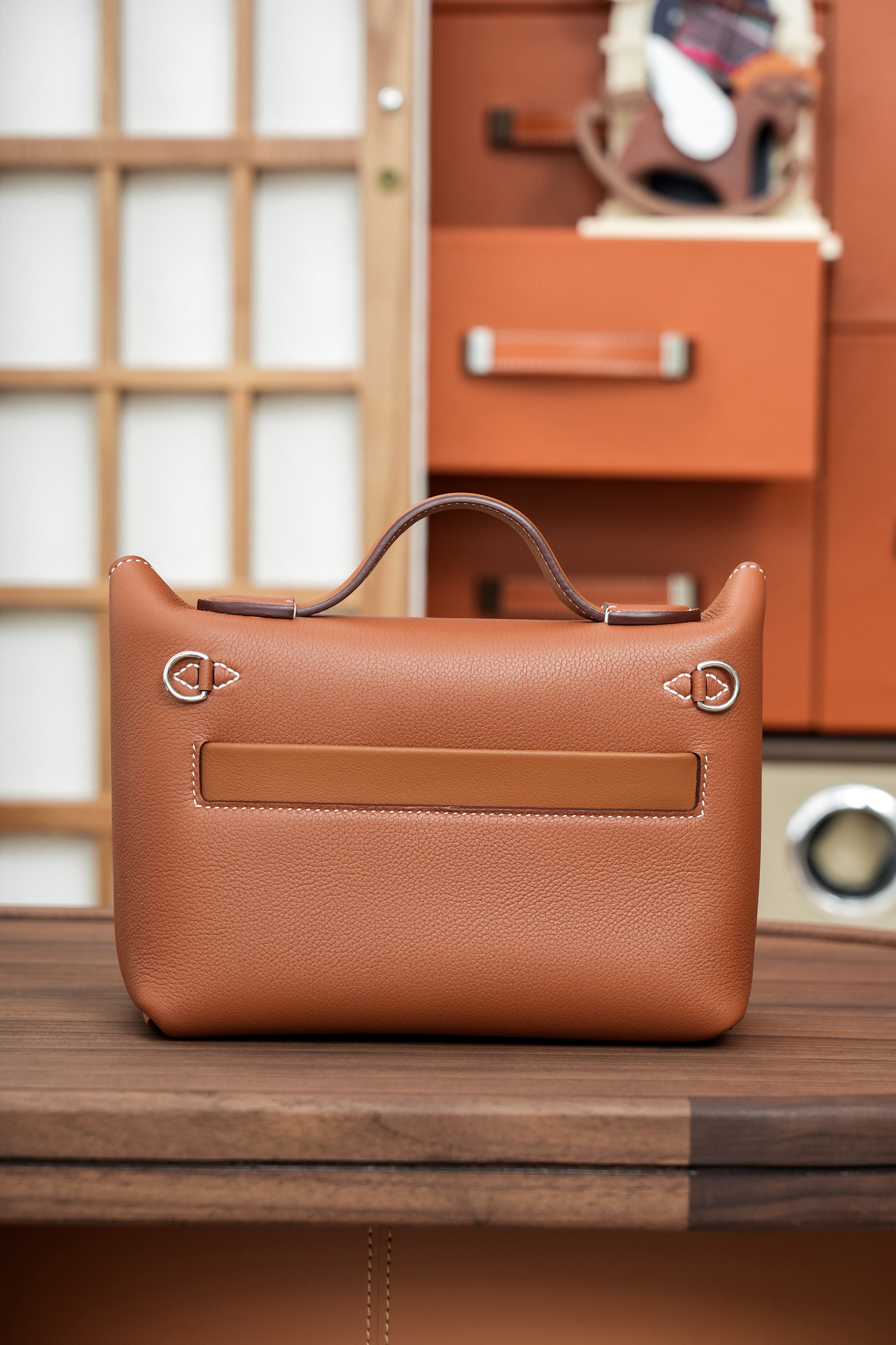 2424- All Handmade Golden / Sliver Hardware Golden brown TC eather