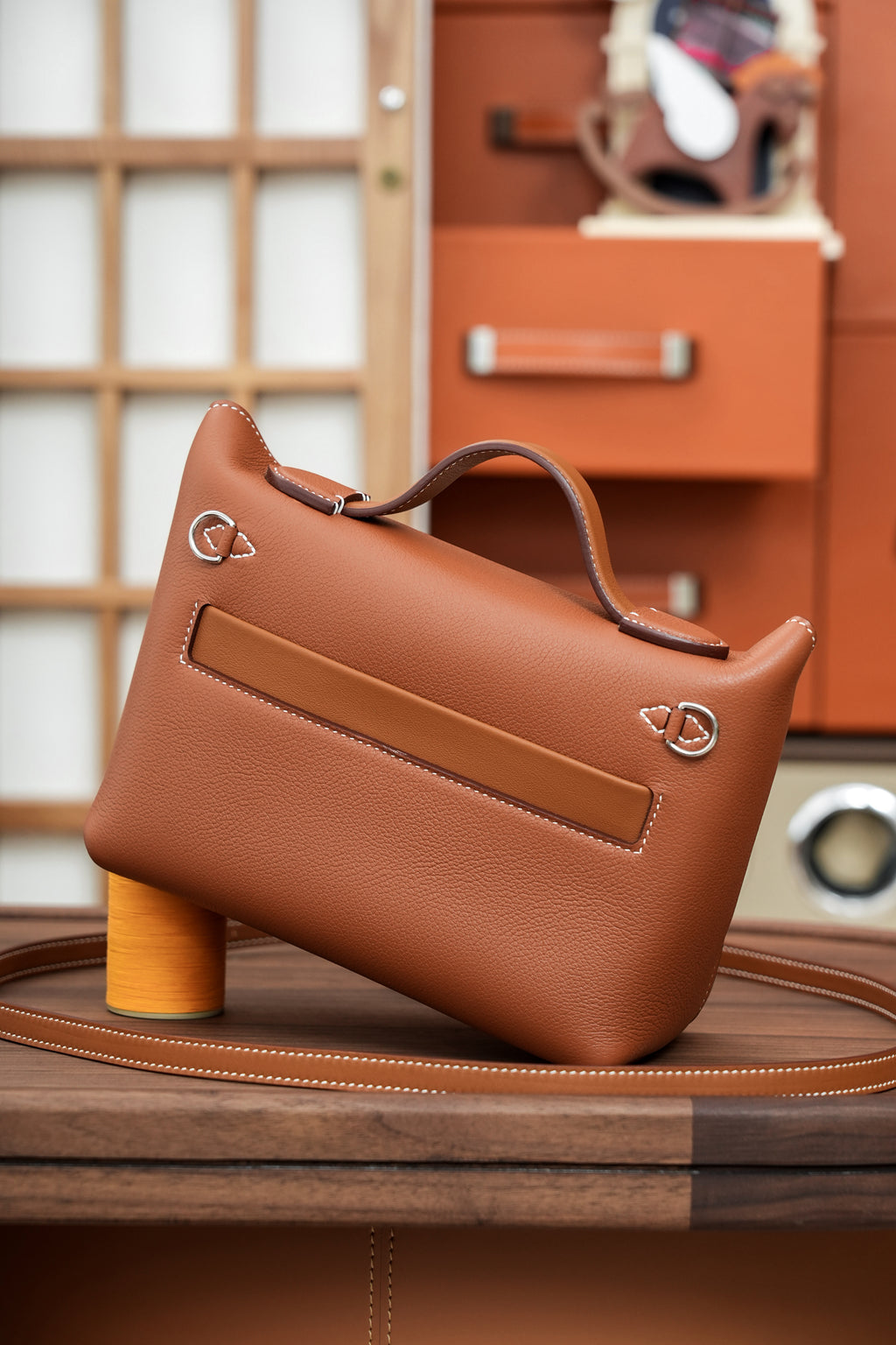 2424- All Handmade Golden / Sliver Hardware Golden brown TC eather