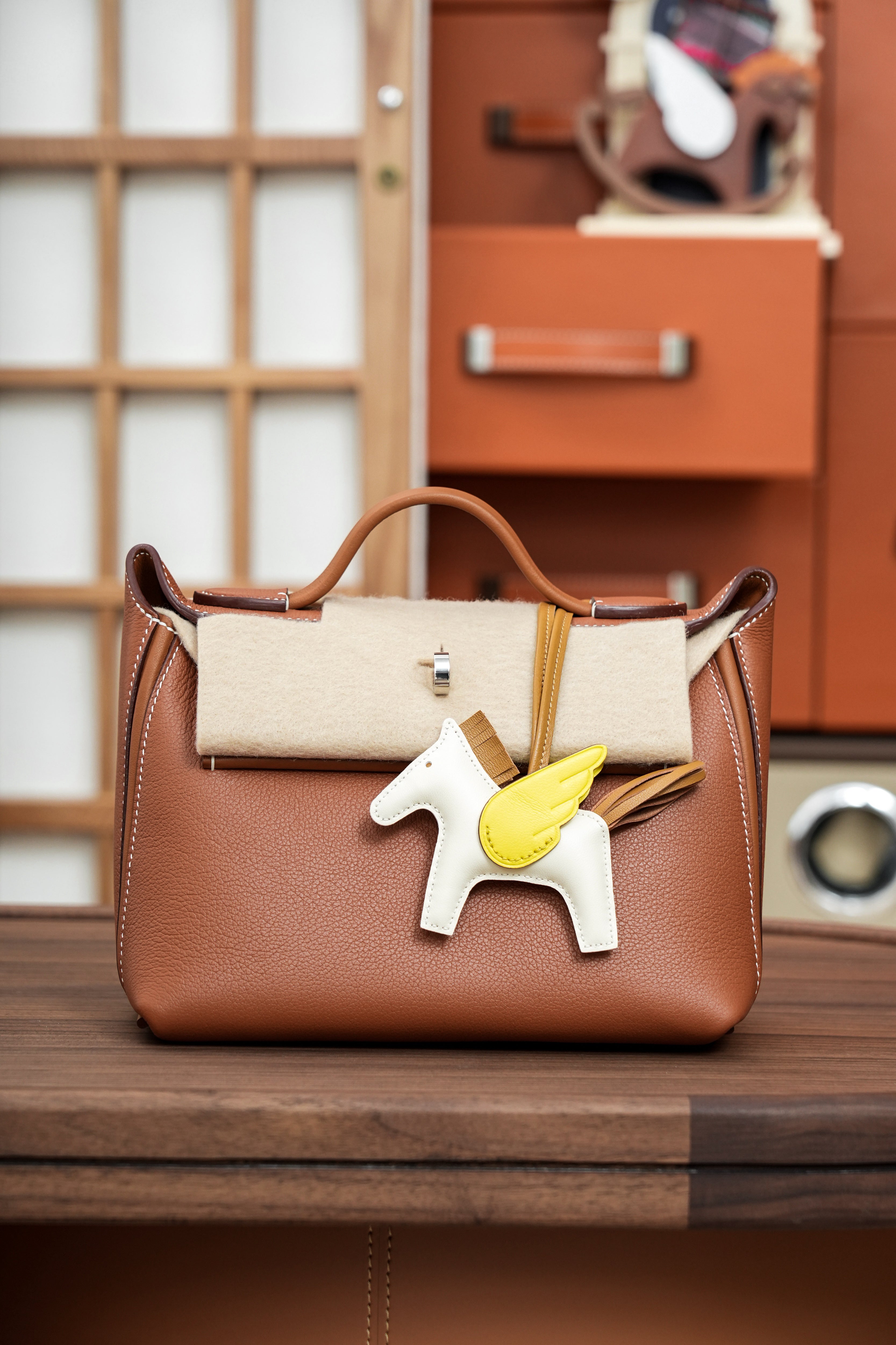 2424- All Handmade Golden / Sliver Hardware Golden brown TC eather