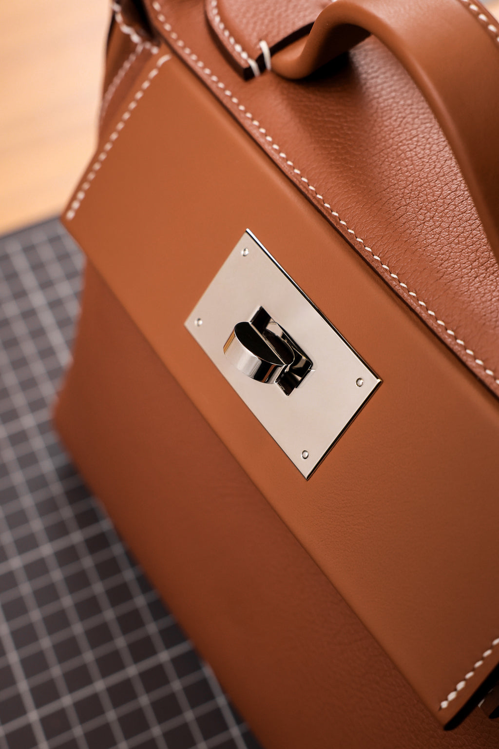 2424- All Handmade Golden / Sliver Hardware Golden brown TC eather