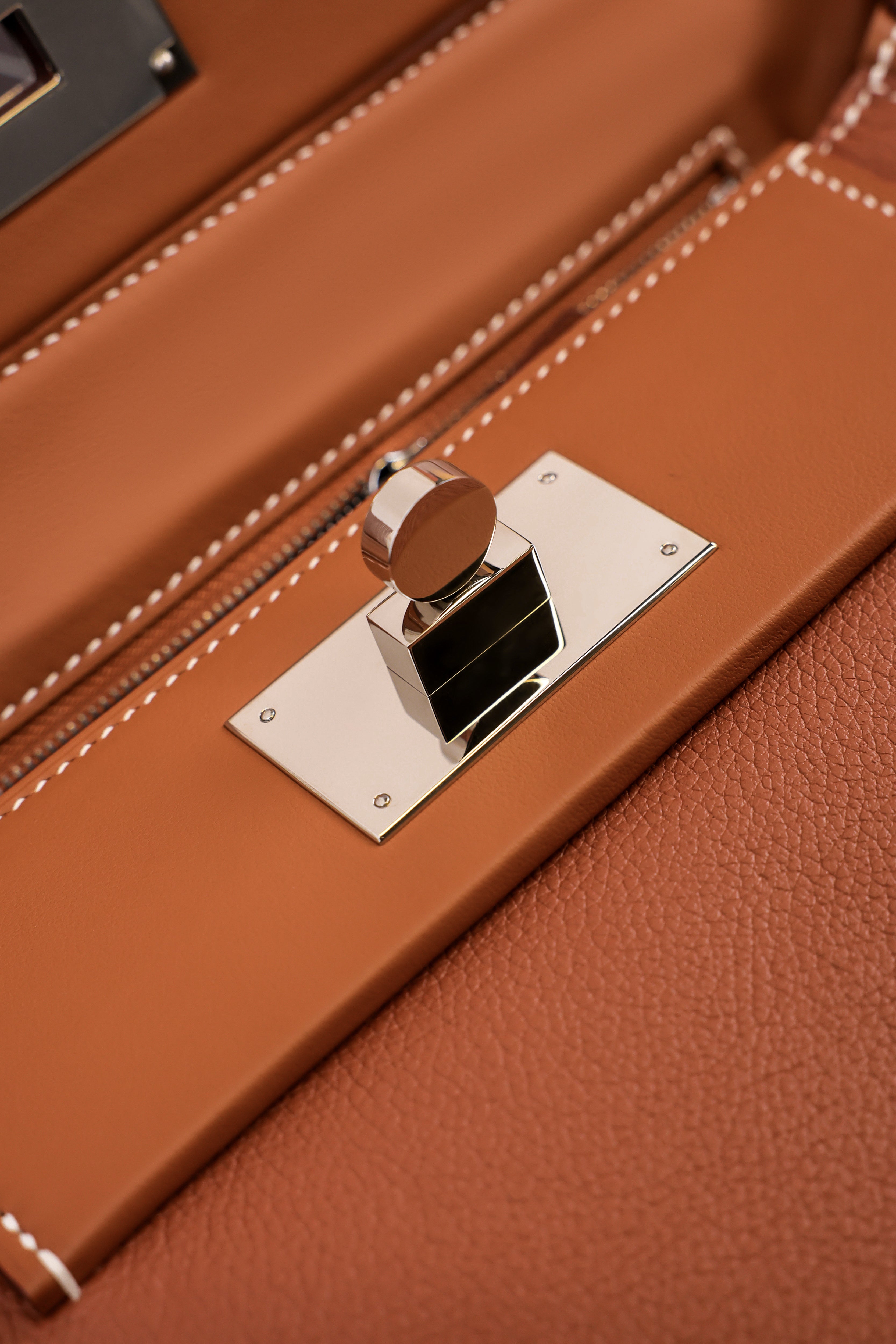 2424- All Handmade Golden / Sliver Hardware Golden brown TC eather