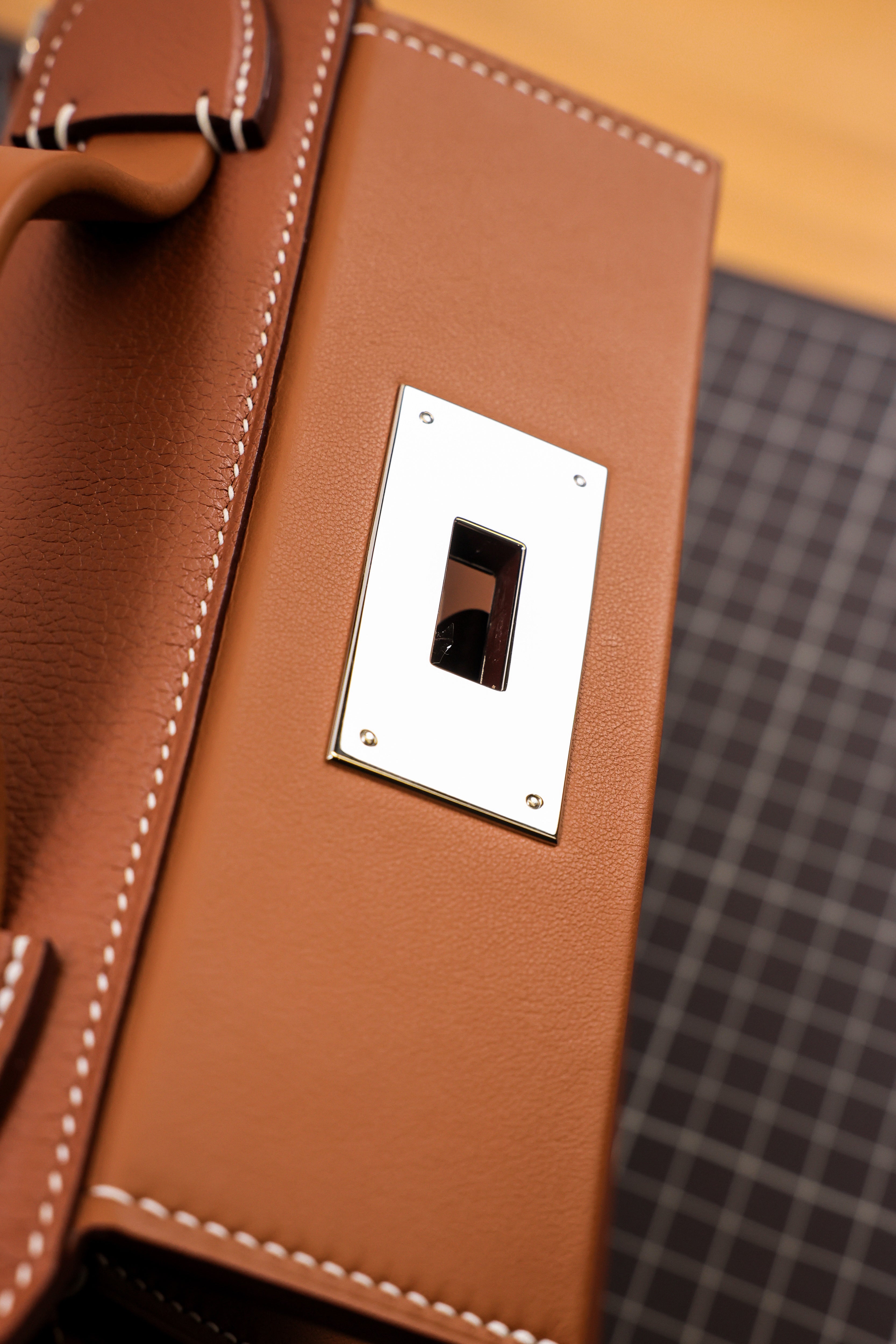 2424- All Handmade Golden / Sliver Hardware Golden brown TC eather