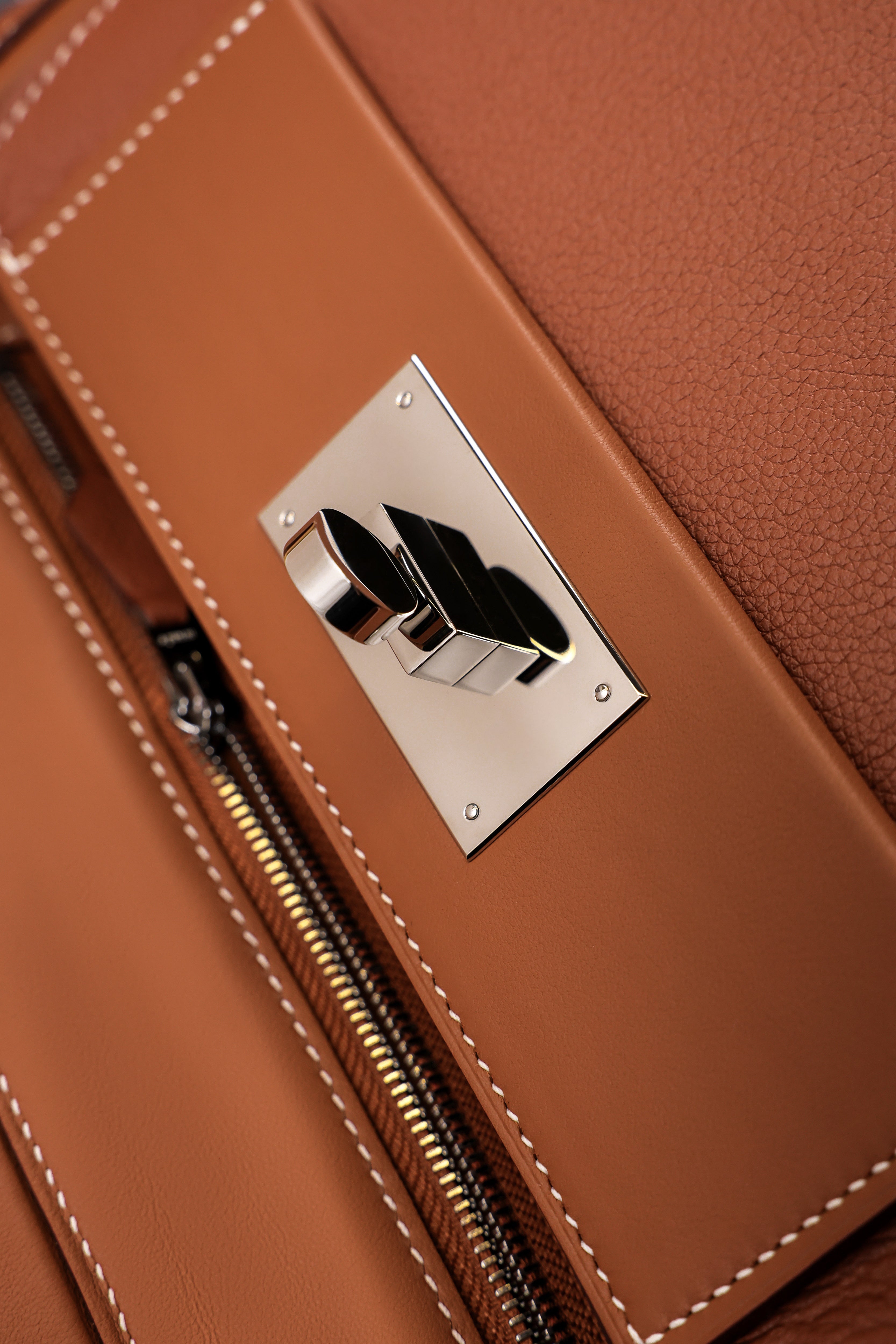 2424- All Handmade Golden / Sliver Hardware Golden brown TC eather