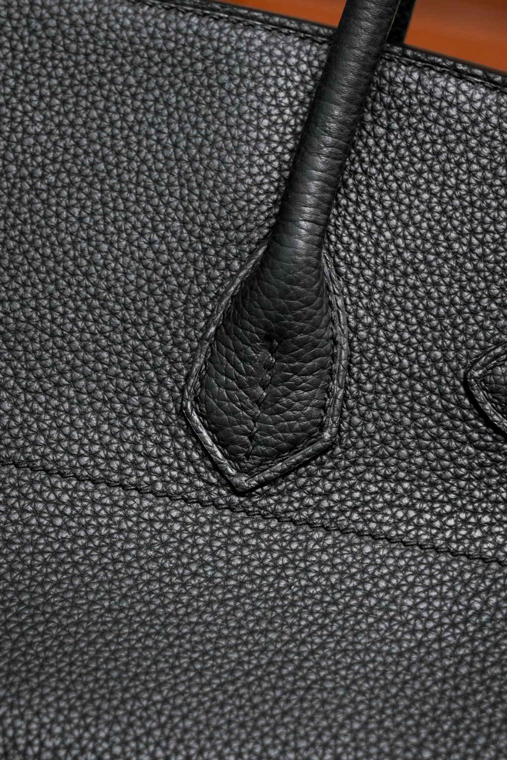 Birkin Shoulder- All Handmade Golden / Sliver Noir togo leather