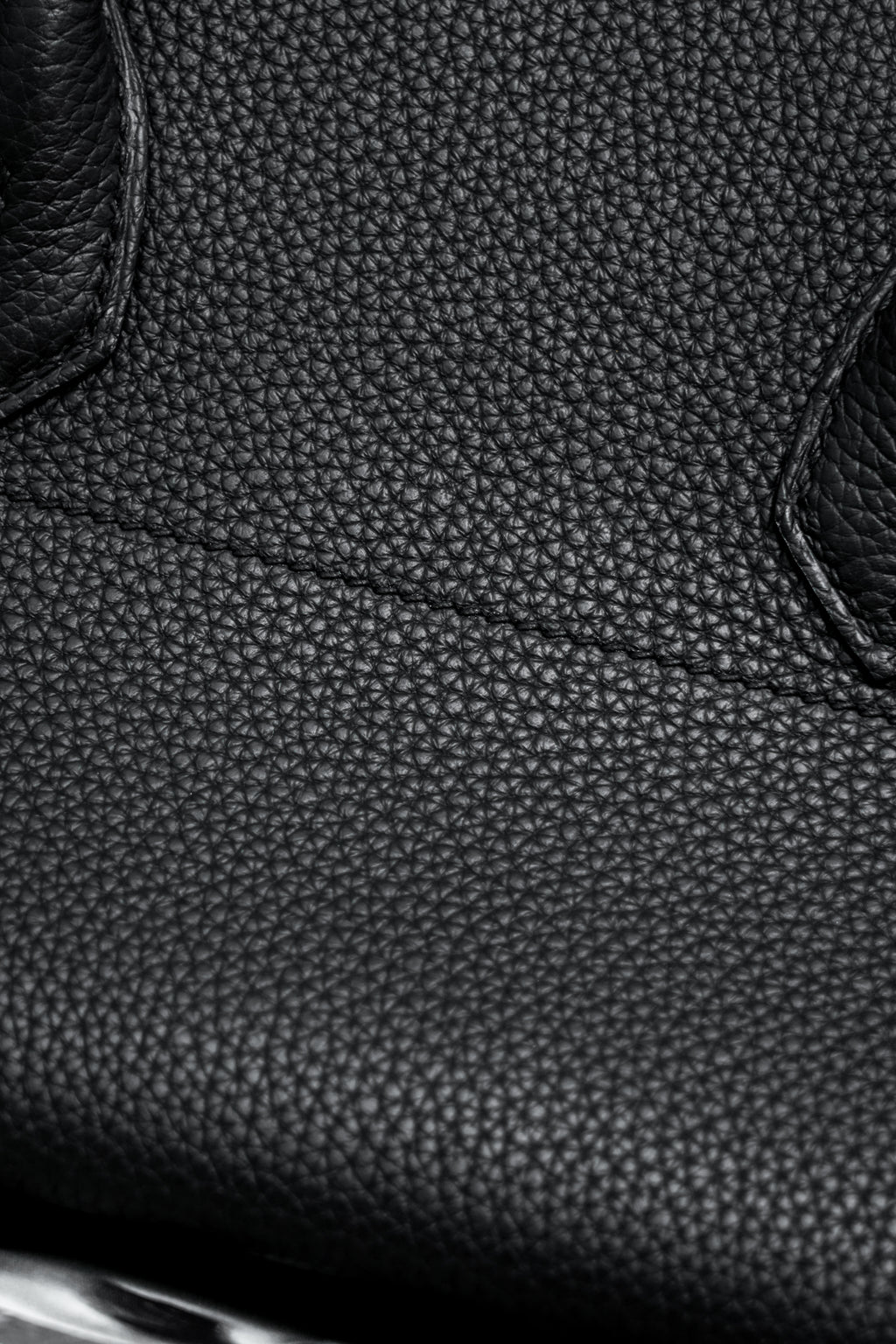 Birkin Shoulder- All Handmade Golden / Sliver Noir togo leather