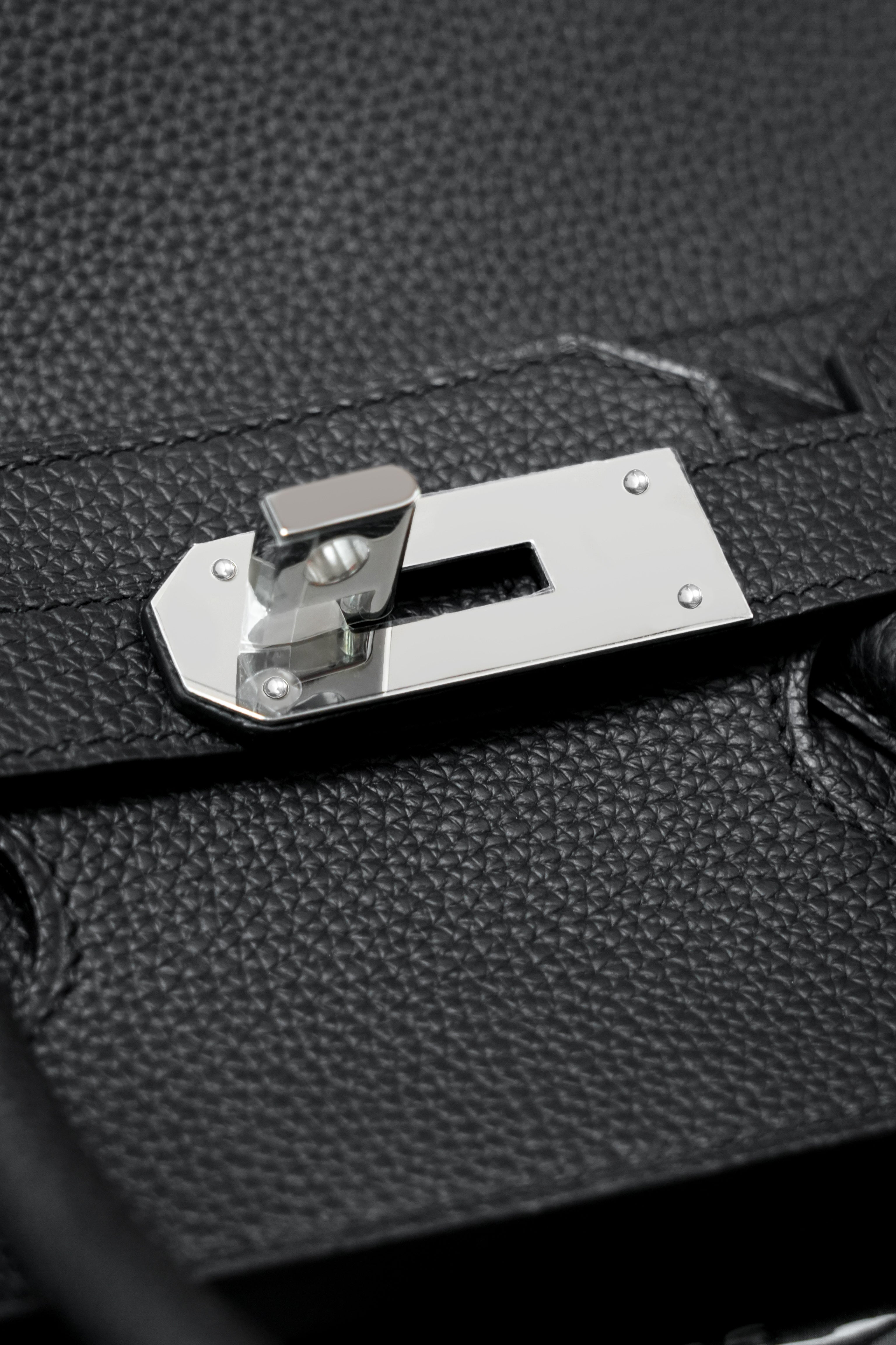 Birkin Shoulder- All Handmade Golden / Sliver Noir togo leather