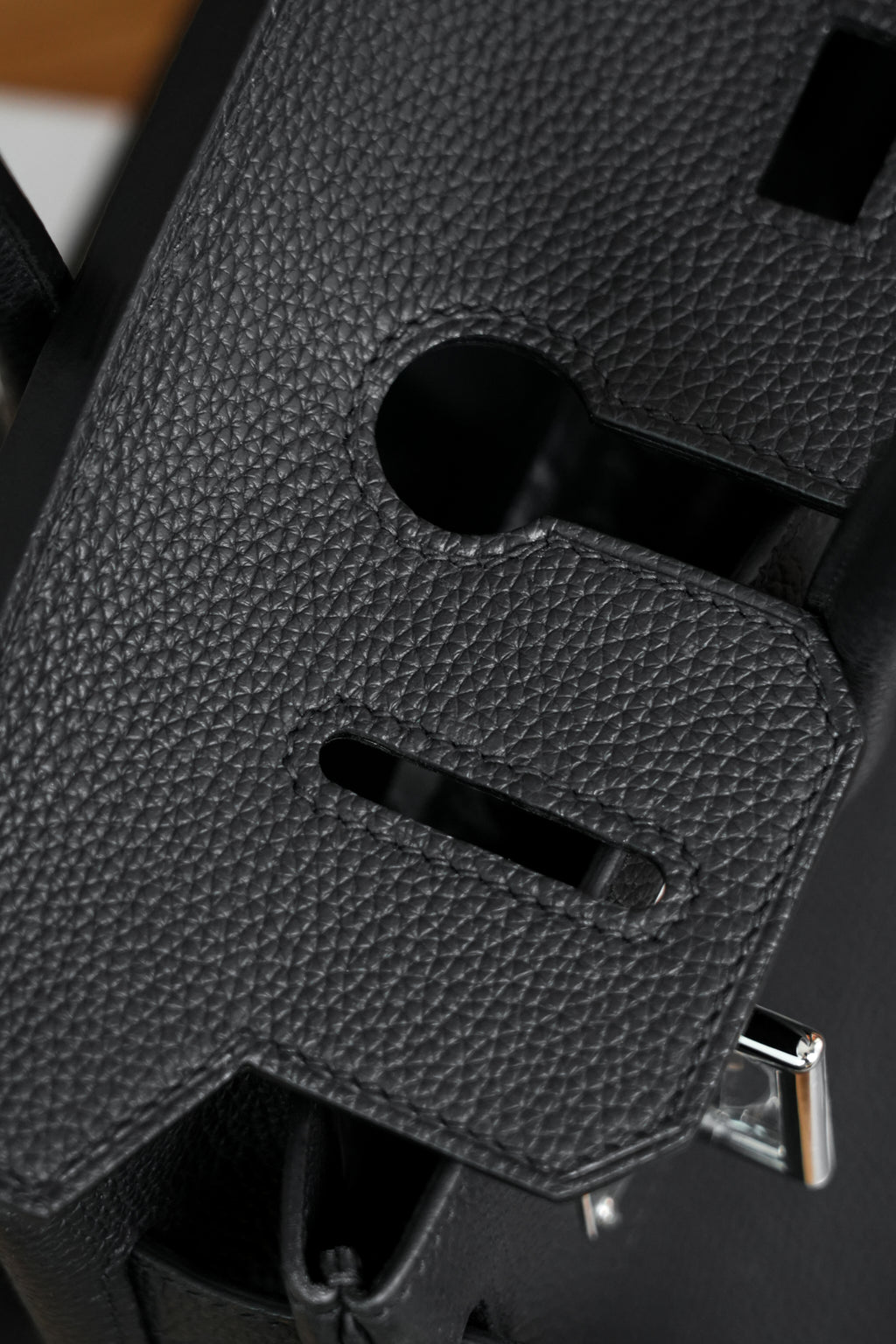 Birkin Shoulder- All Handmade Golden / Sliver Noir togo leather