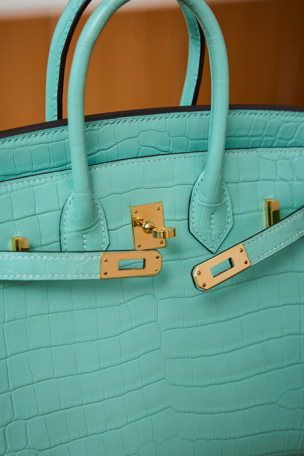 BK-2024 All Handmade Golden / Sliver Hardware Menthe Matte Nile crocodile leather