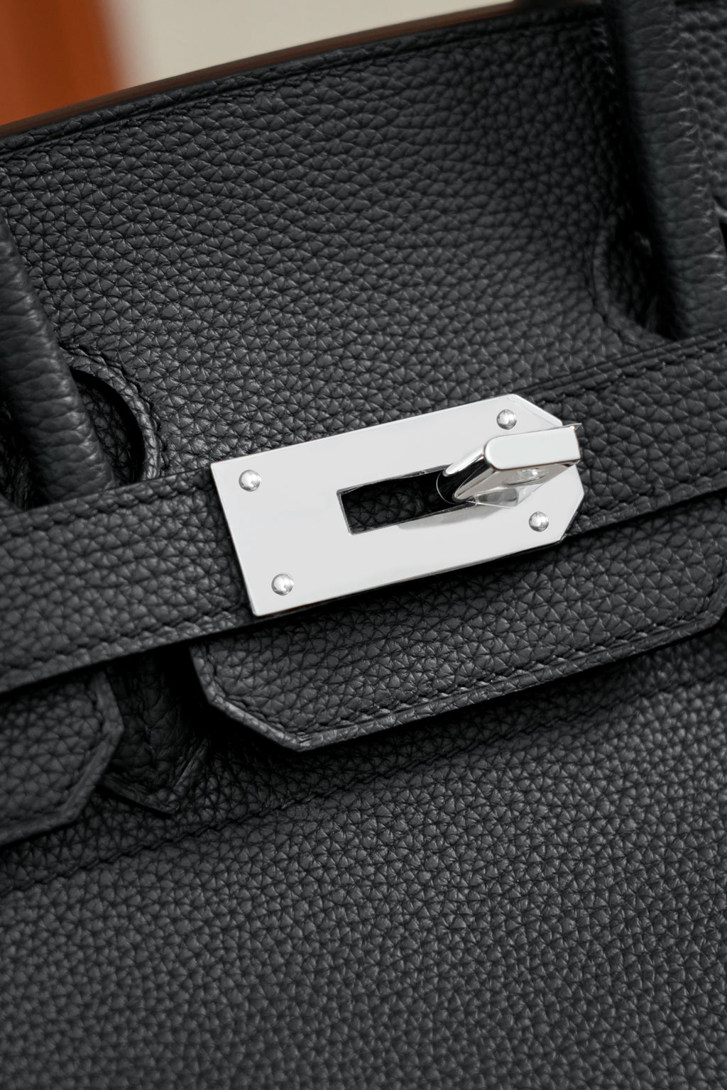 Birkin Shoulder- All Handmade Golden / Sliver Noir togo leather