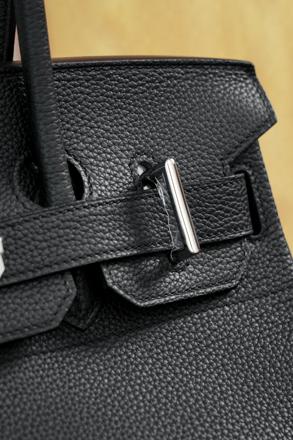 Birkin Shoulder- All Handmade Golden / Sliver Noir togo leather