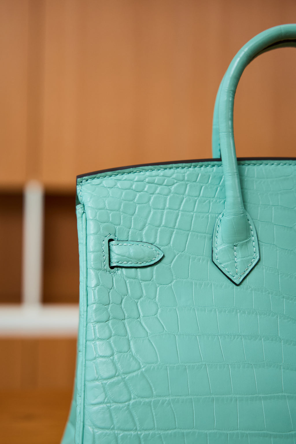 BK-2024 All Handmade Golden / Sliver Hardware Menthe Matte Nile crocodile leather