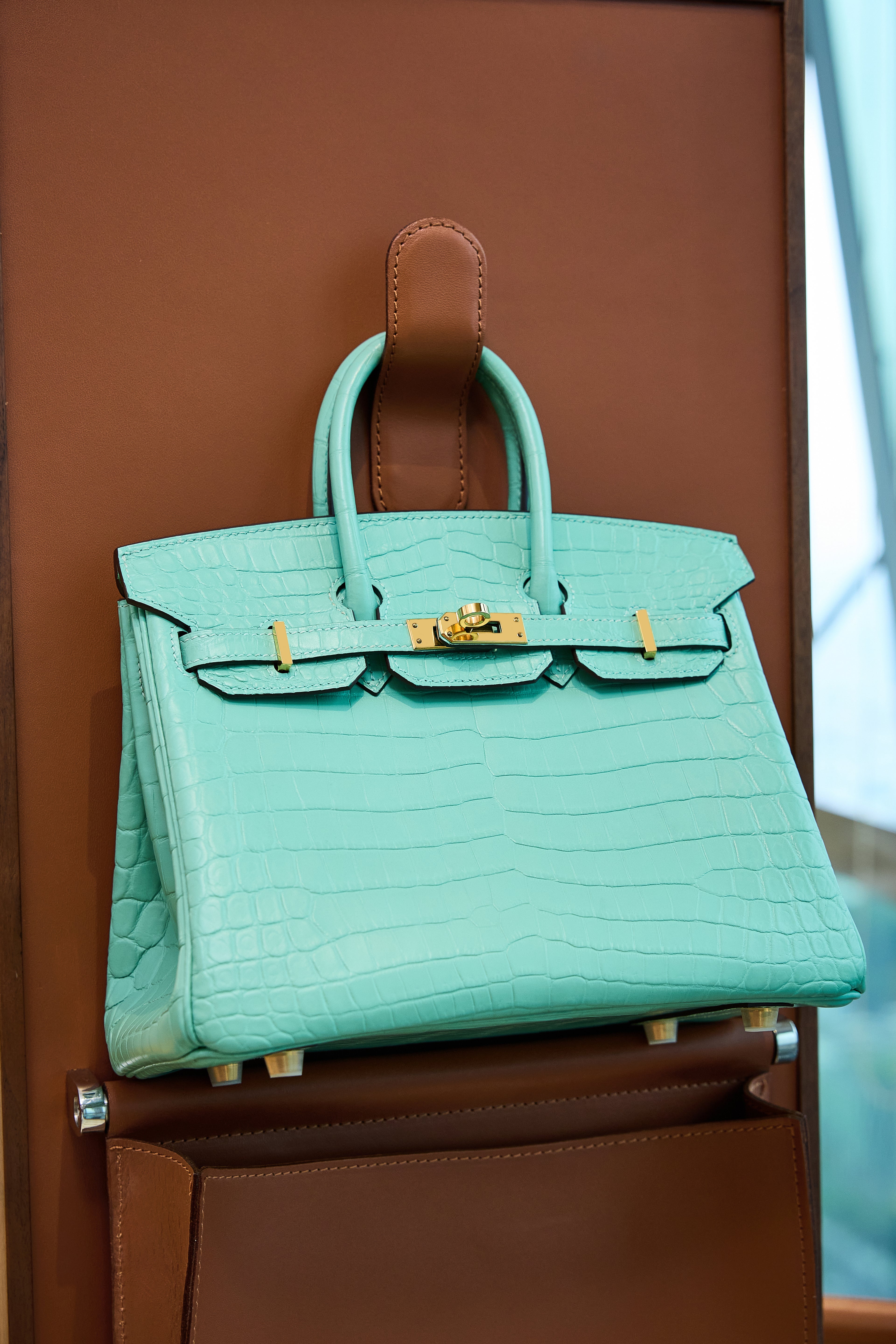 BK-2024 All Handmade Golden / Sliver Hardware Menthe Matte Nile crocodile leather