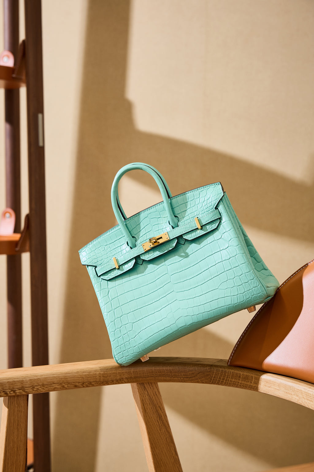 BK-2024 All Handmade Golden / Sliver Hardware Menthe Matte Nile crocodile leather