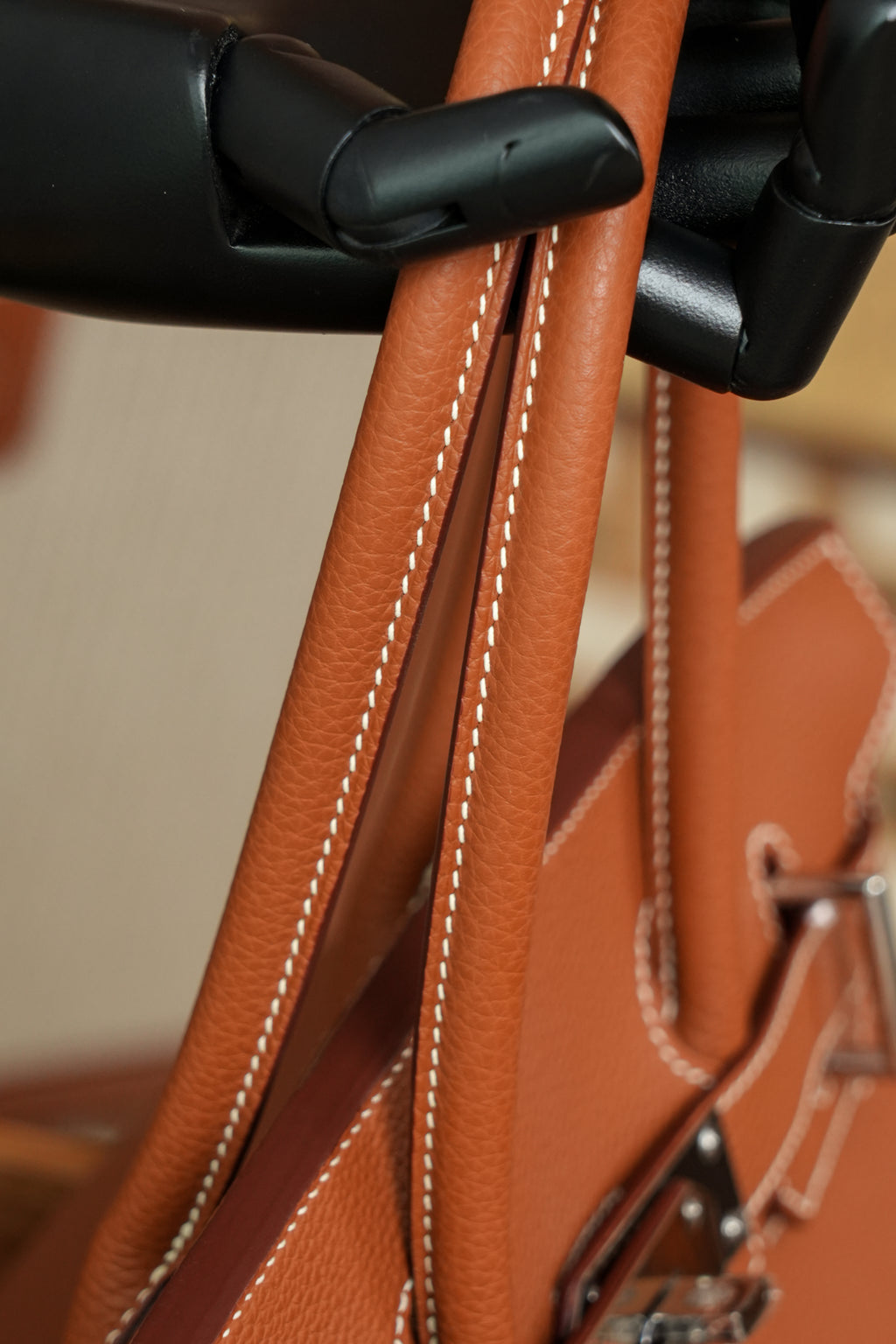 Birkin Shoulder- All Handmade Golden / Sliver Golden brown togo leather