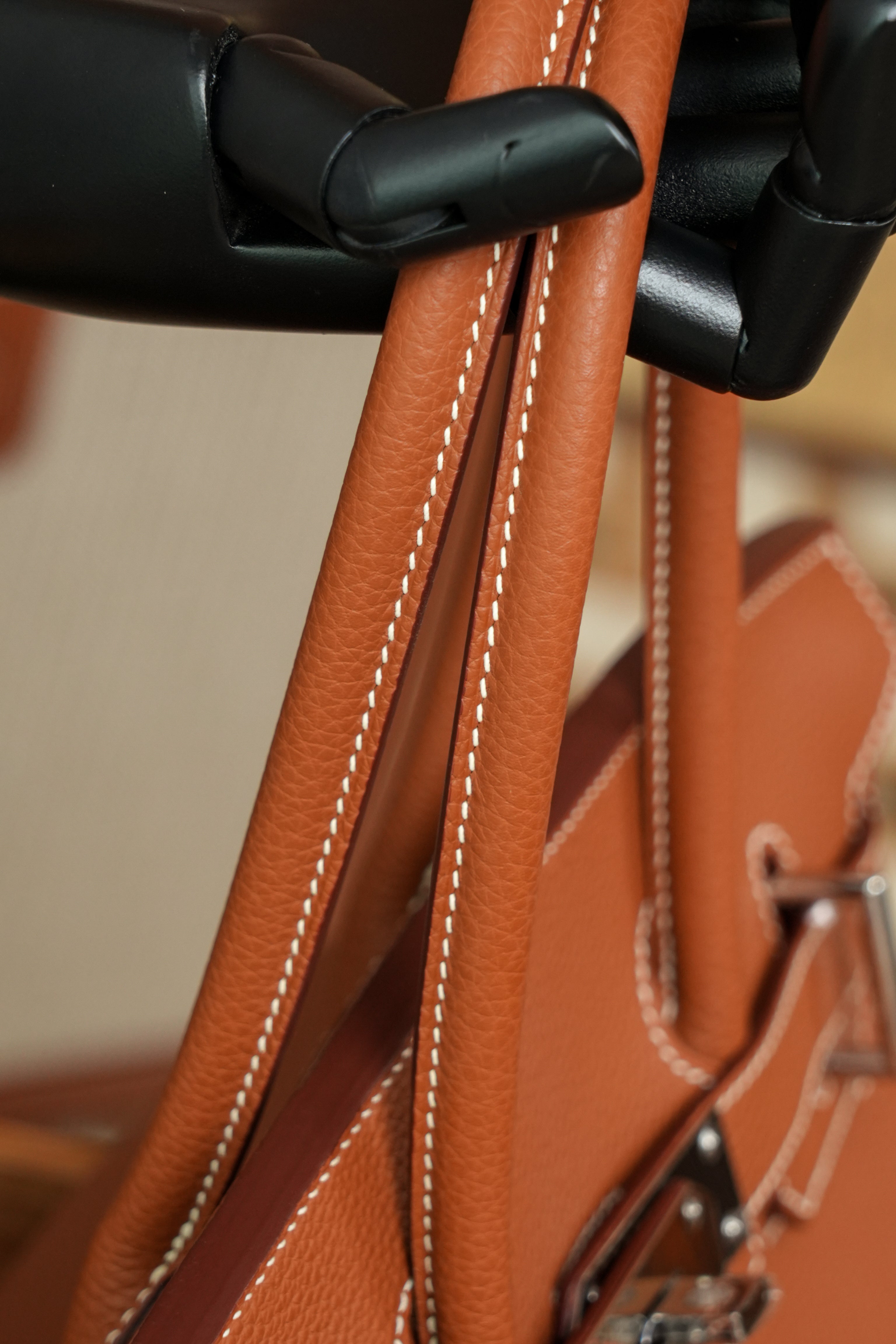 Birkin Shoulder- All Handmade Golden / Sliver Golden brown togo leather