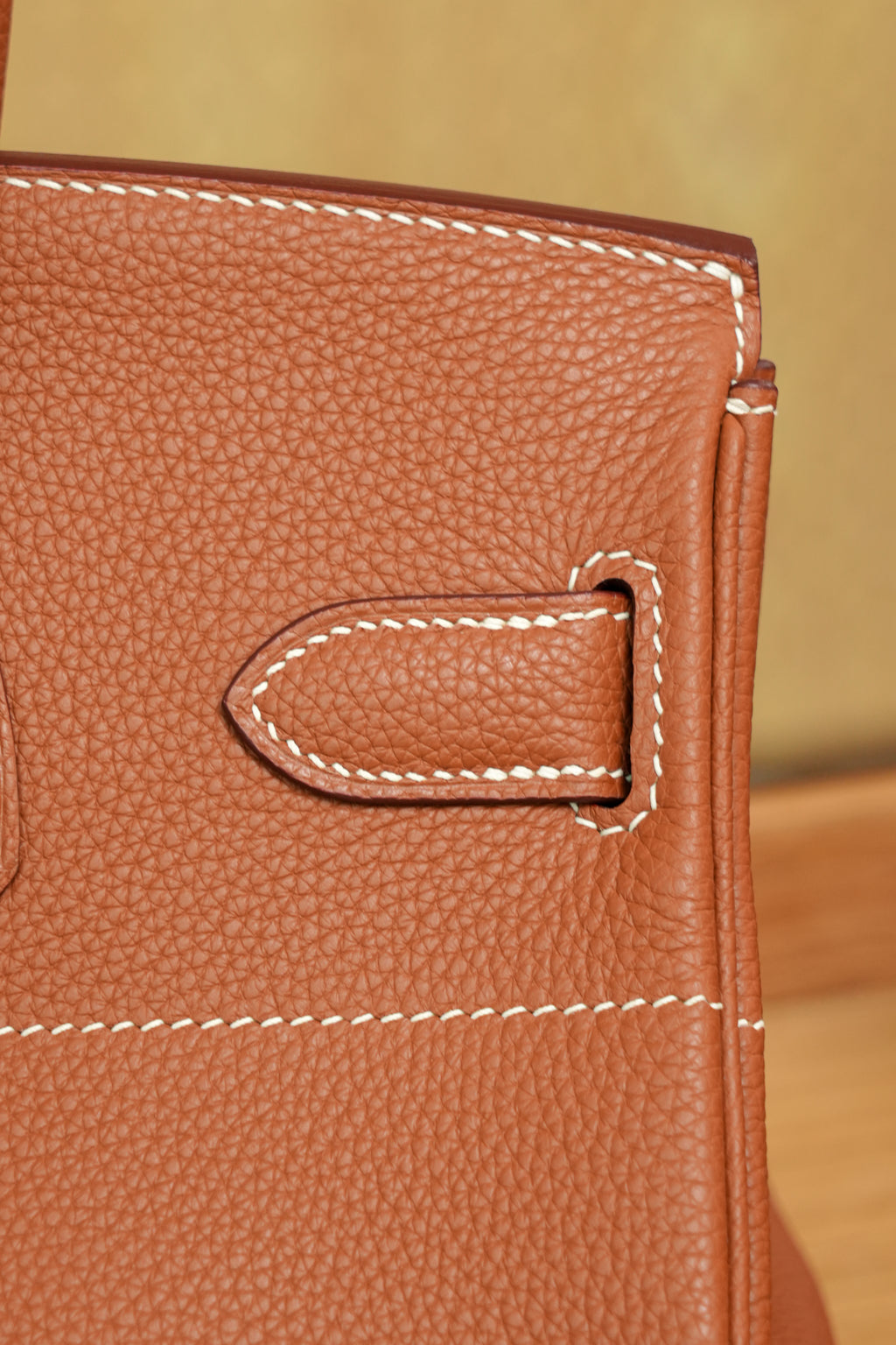 Birkin Shoulder- All Handmade Golden / Sliver Golden brown togo leather