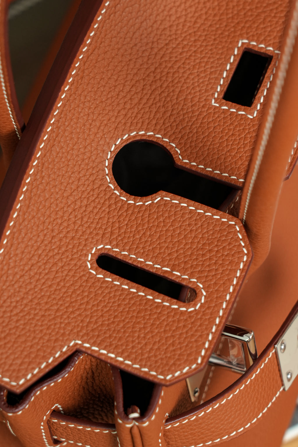 Birkin Shoulder- All Handmade Golden / Sliver Golden brown togo leather