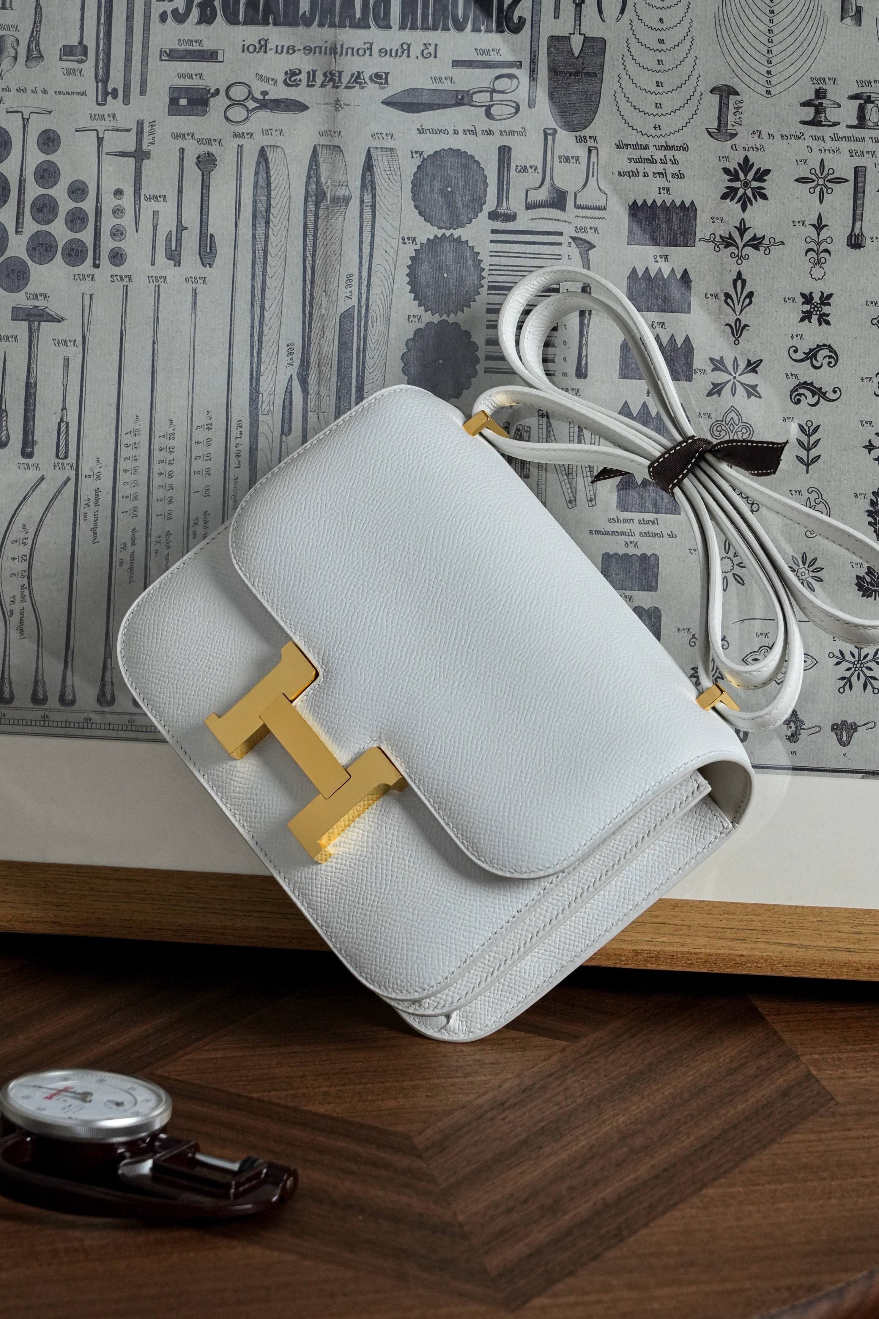 Constance- All Handmade Golden / Sliver Blanc ep leather