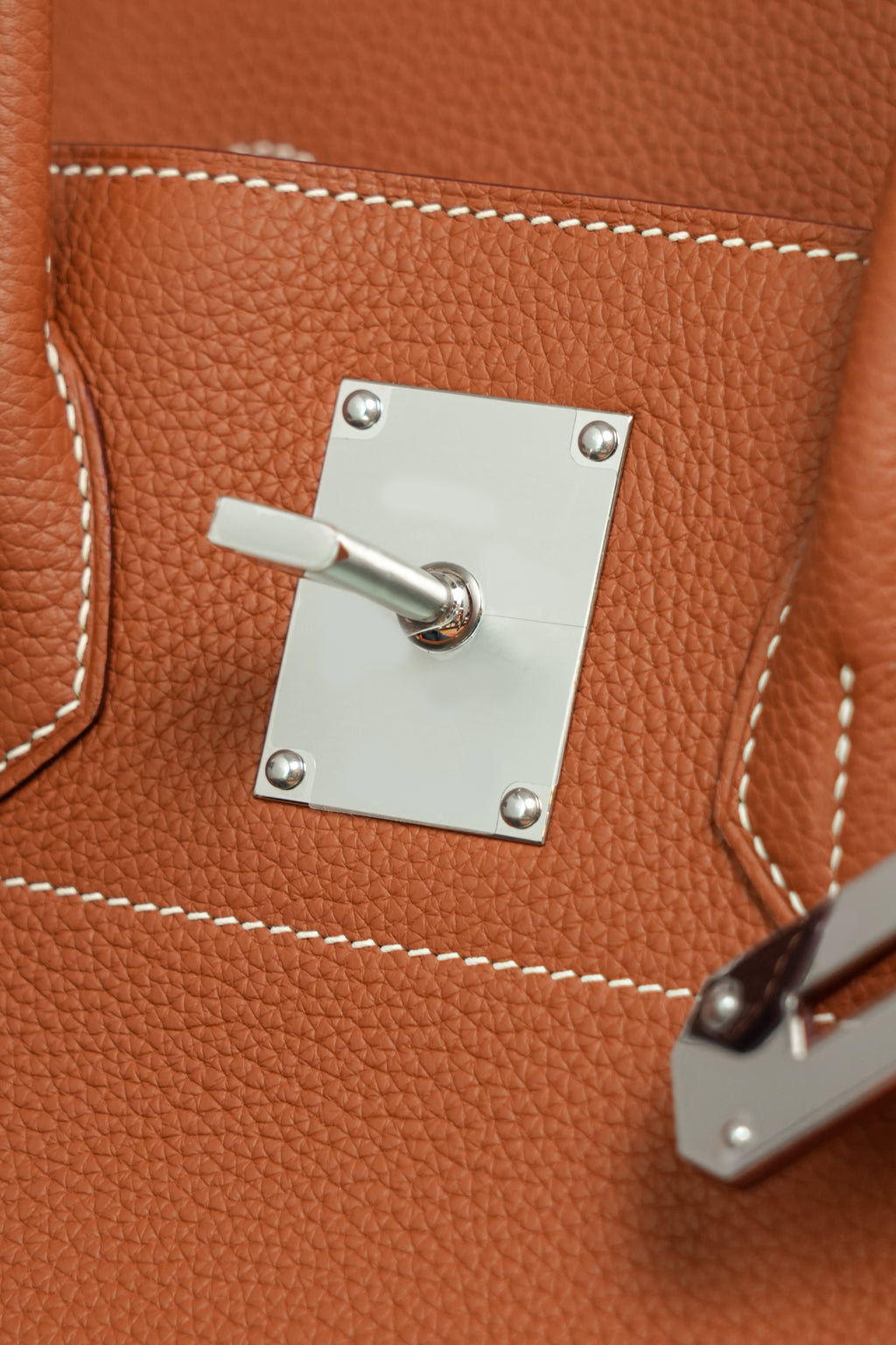 Birkin Shoulder- All Handmade Golden / Sliver Golden brown togo leather