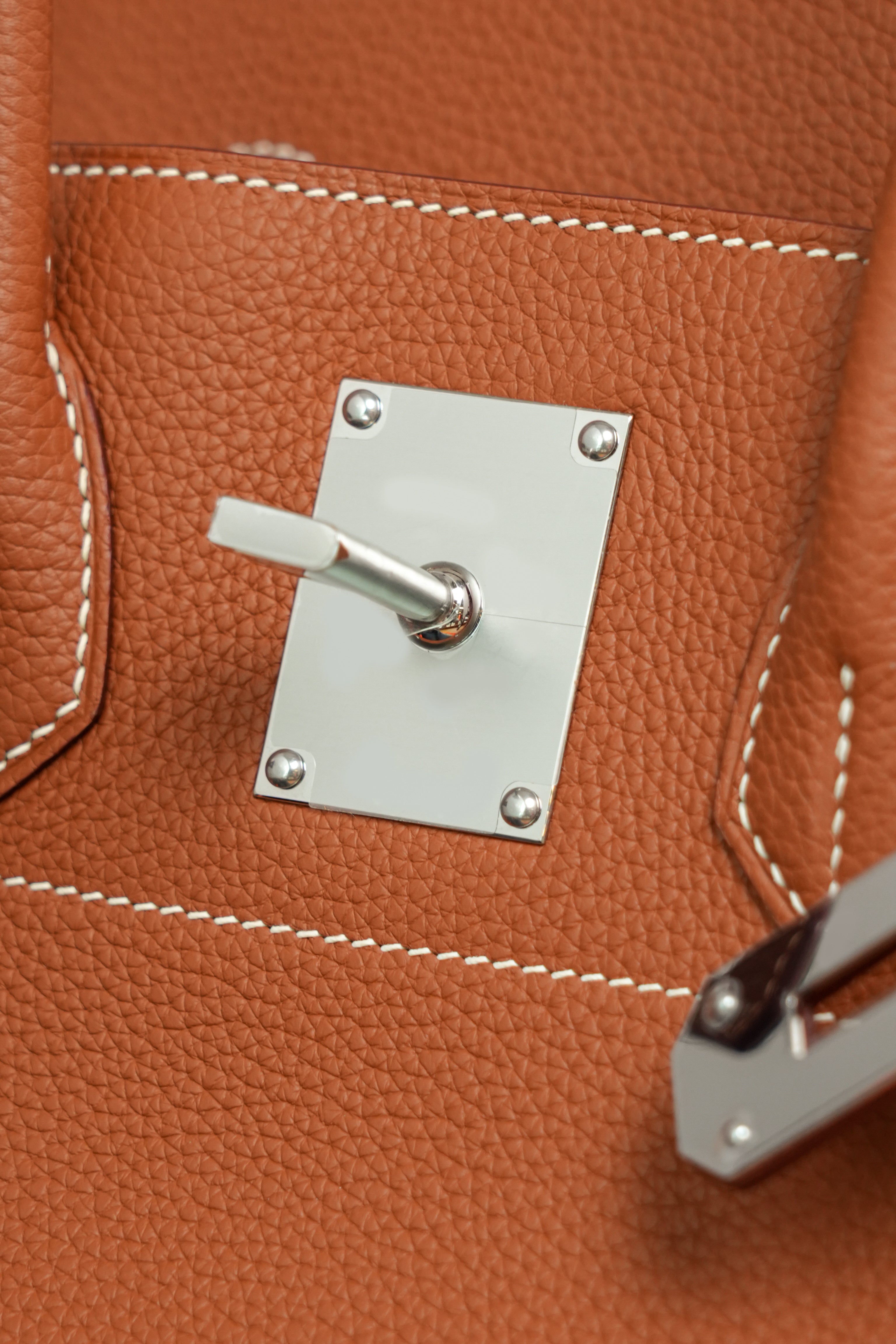 Birkin Shoulder- All Handmade Golden / Sliver Golden brown togo leather