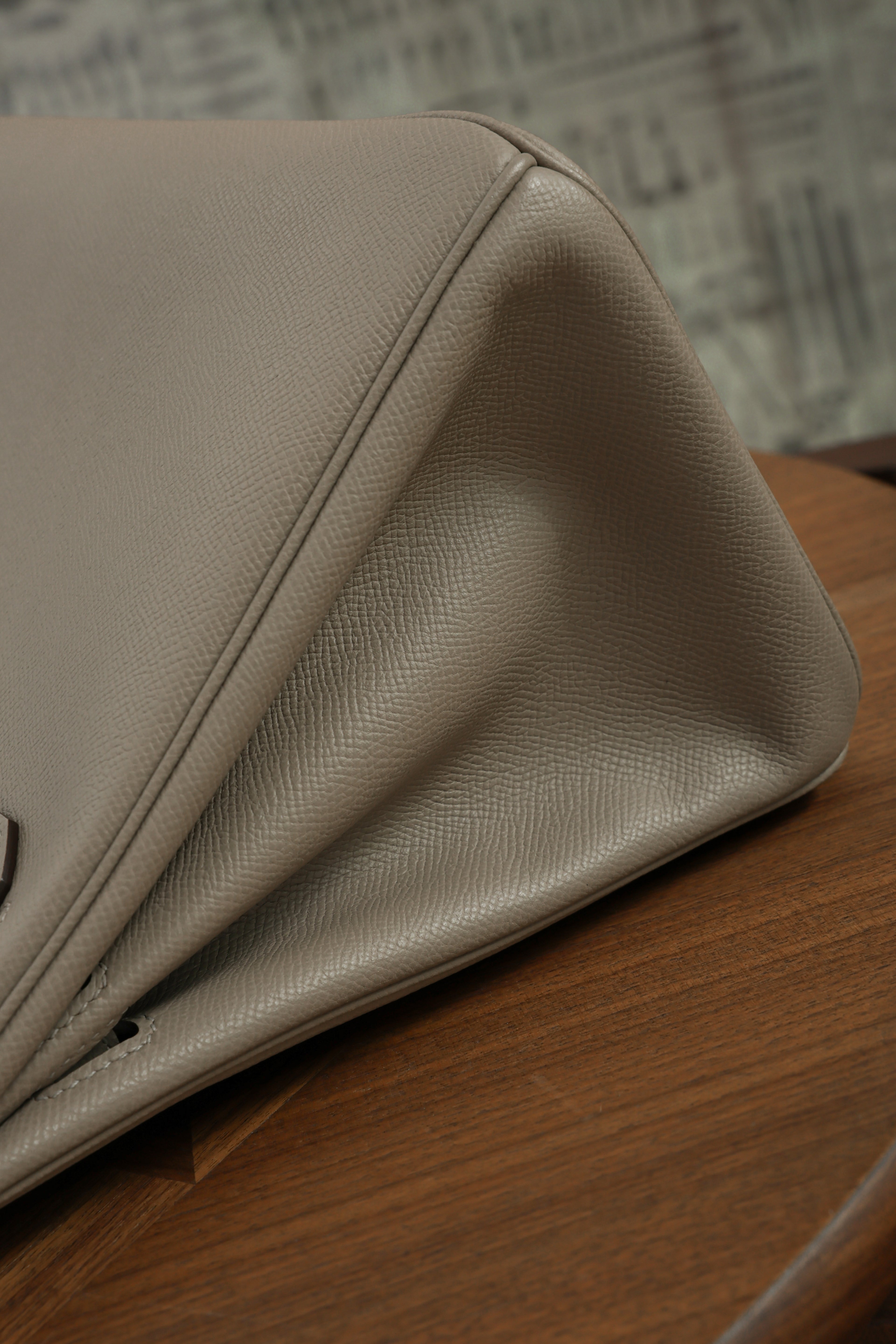 Birkin- All Handmade Golden / Sliver Gris Tourterelle  siwif leather