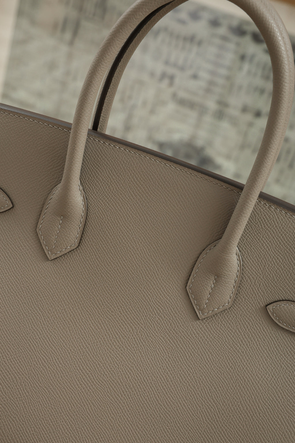 Birkin- All Handmade Golden / Sliver Gris Tourterelle  siwif leather