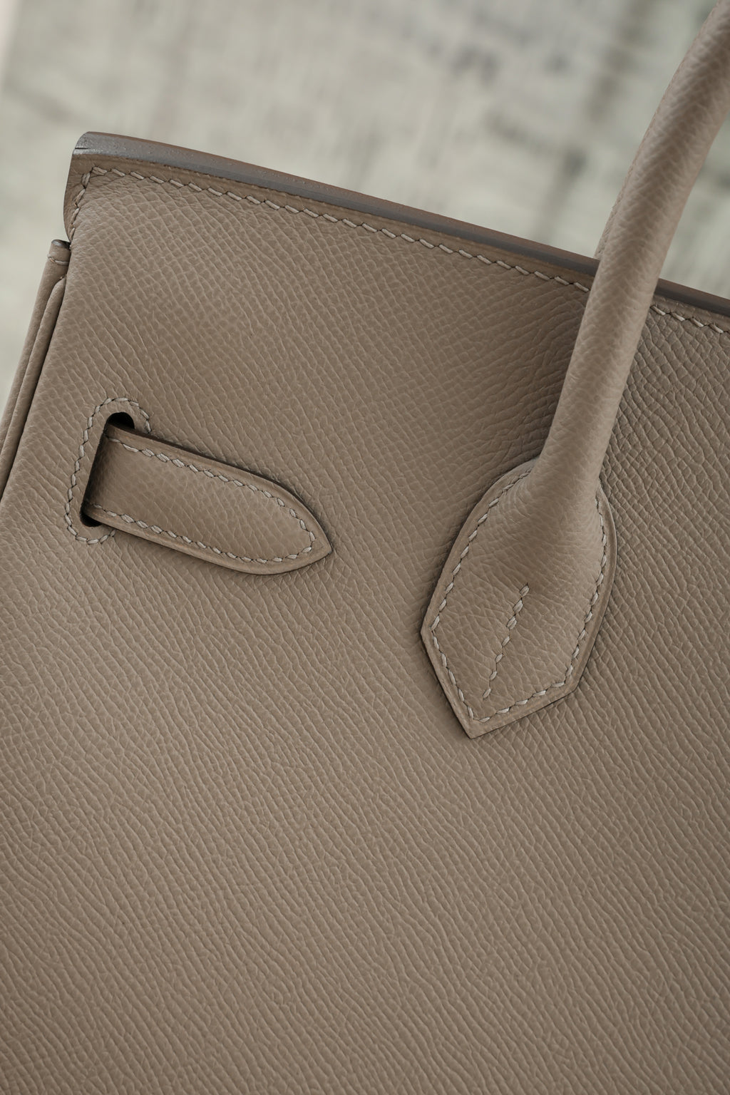 Birkin- All Handmade Golden / Sliver Gris Tourterelle  siwif leather