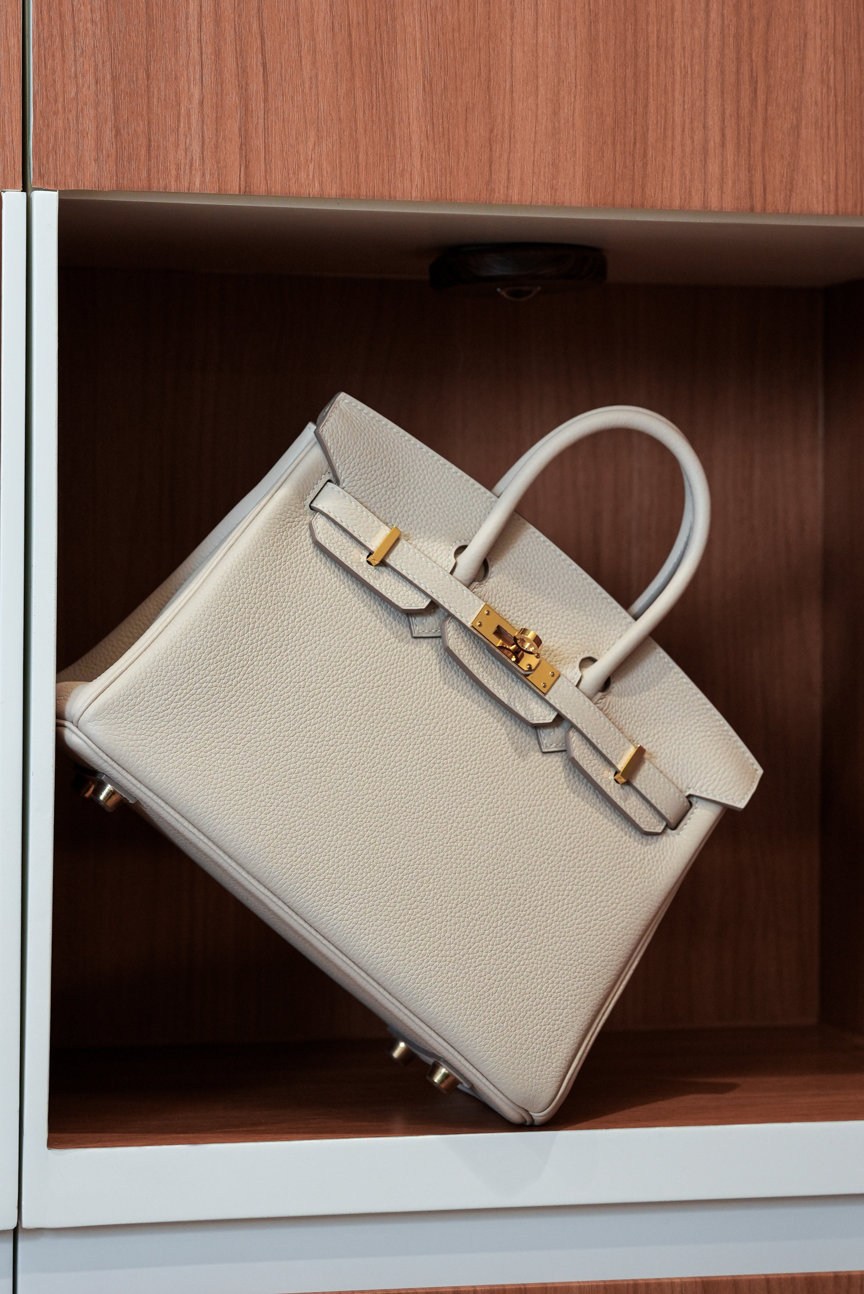 Birkin- All Handmade Golden / Sliver Craie  swift leather