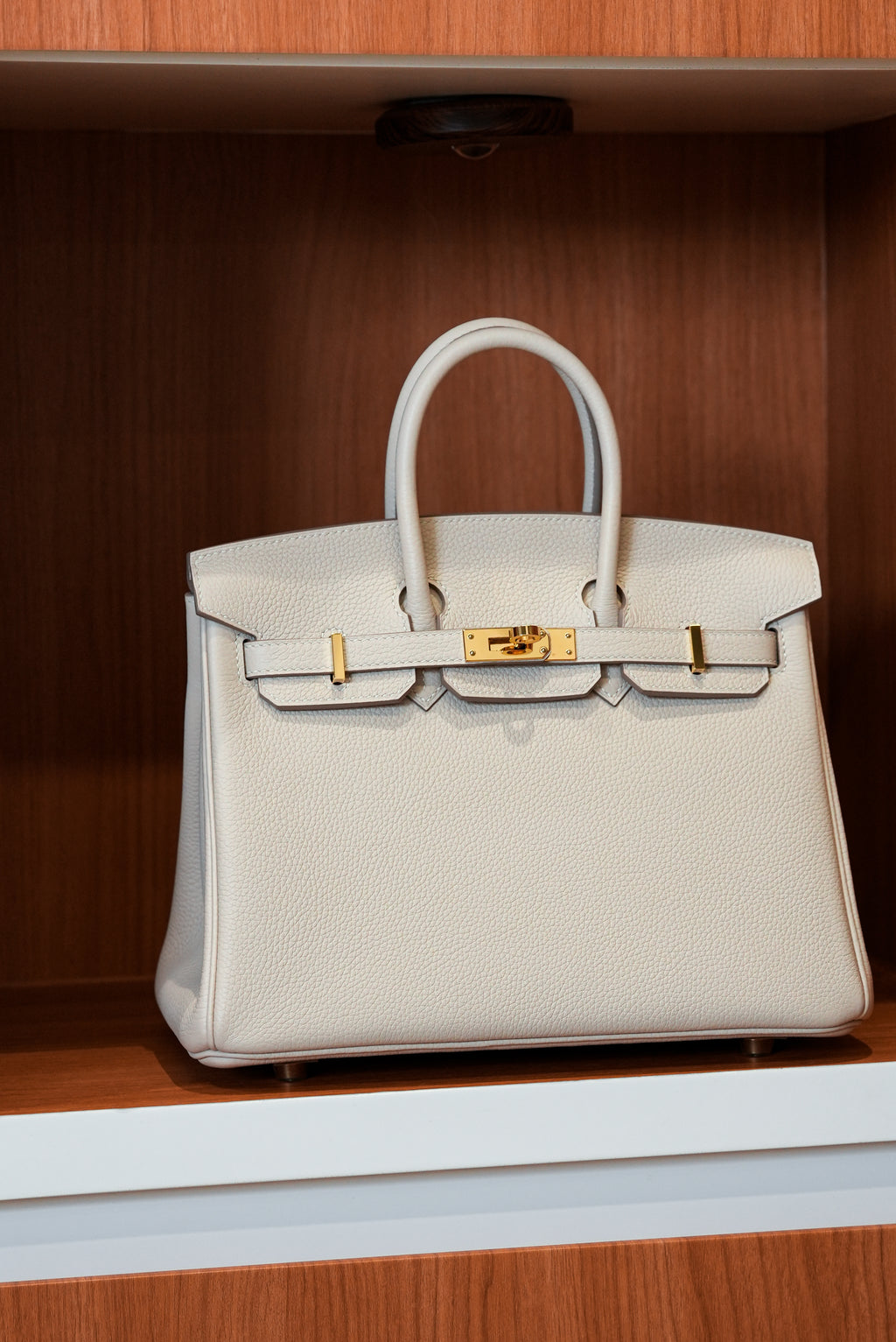 Birkin- All Handmade Golden / Sliver Craie  swift leather