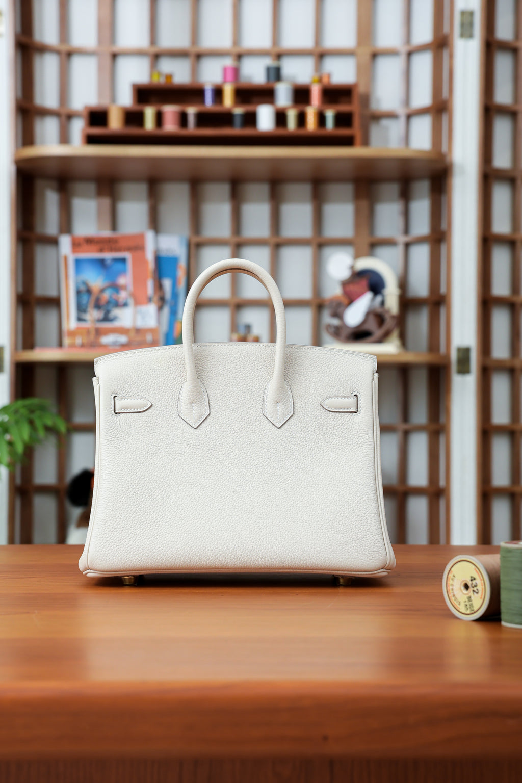 Birkin- All Handmade Golden / Sliver Craie  swift leather