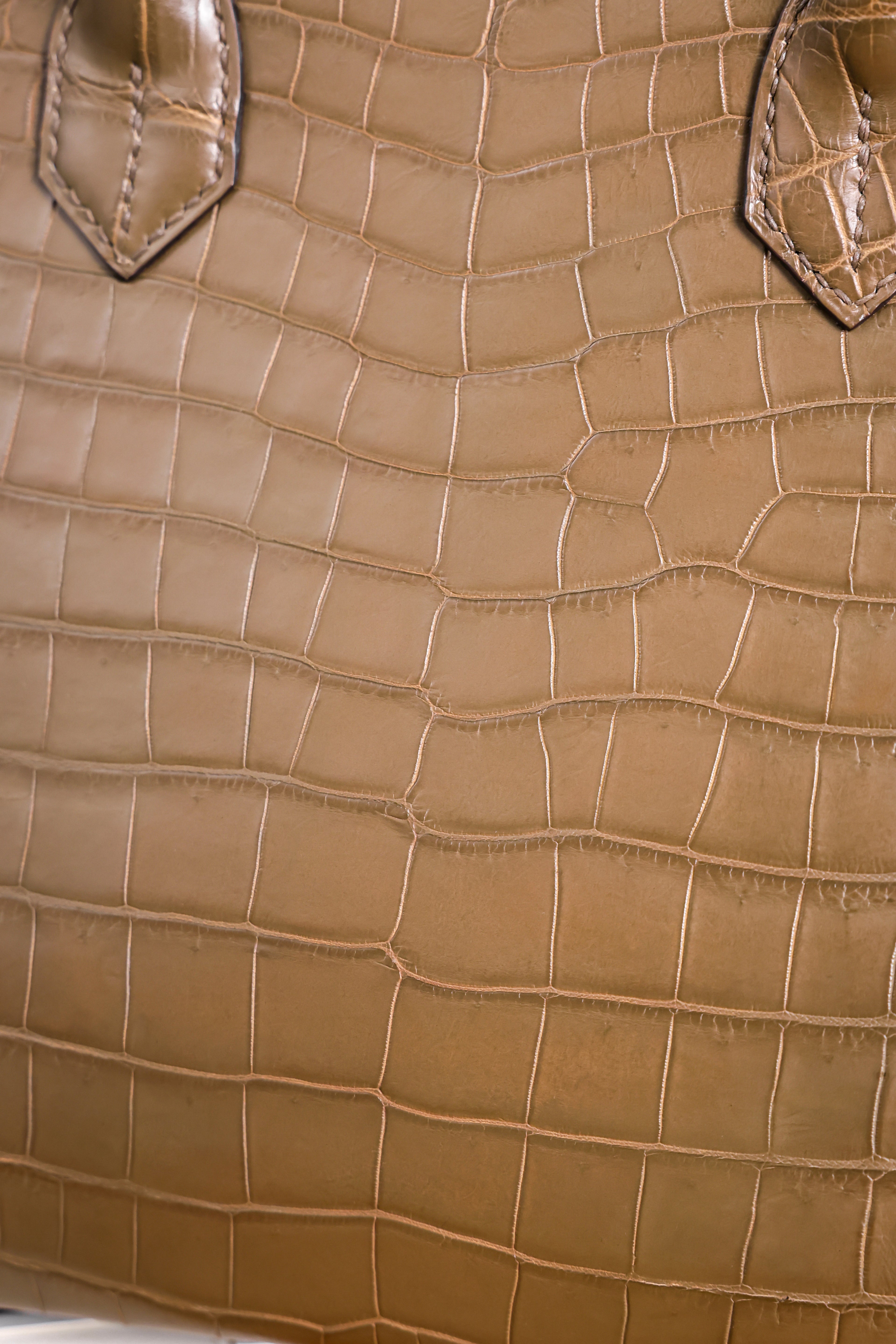 BK-2024 All Handmade Golden / Sliver Hardware  Etoupe Matte Porosus Crocodile leather