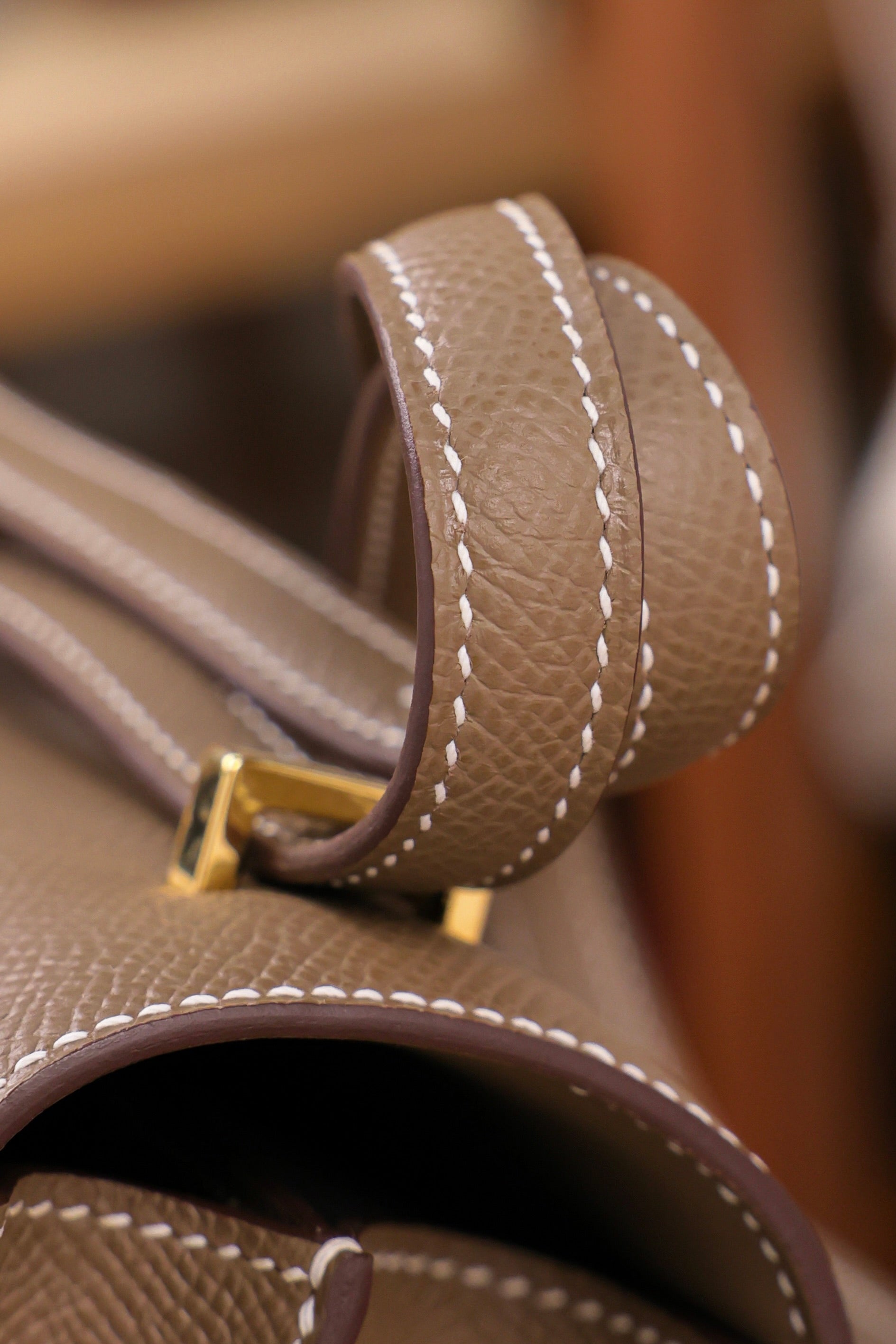 Constance- All Handmade Golden / Sliver Hardware Etoupe Ep eather