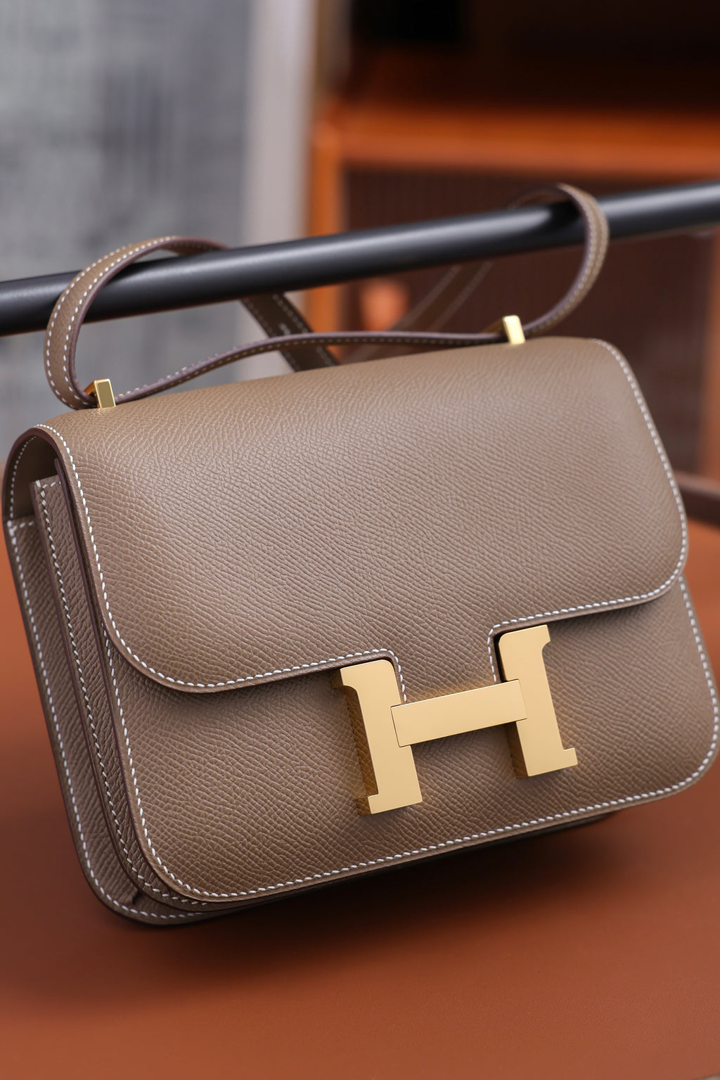 Constance- All Handmade Golden / Sliver Hardware Etoupe Ep eather