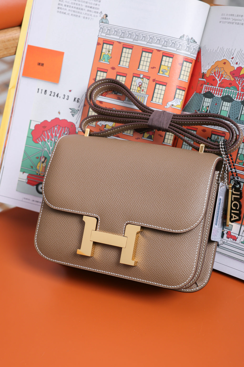 Constance- All Handmade Golden / Sliver Hardware Etoupe Ep eather