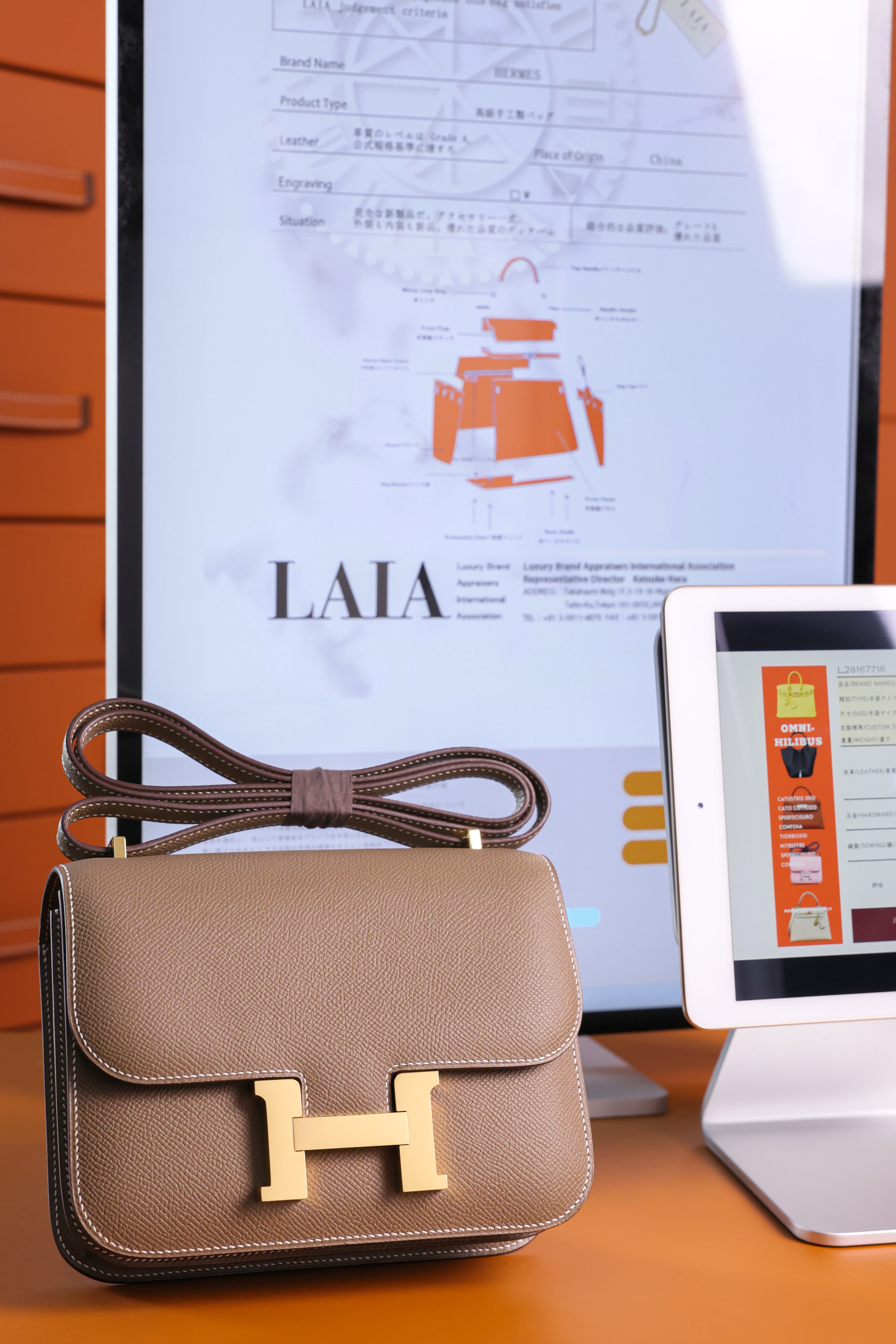 Constance- All Handmade Golden / Sliver Hardware Etoupe Ep eather