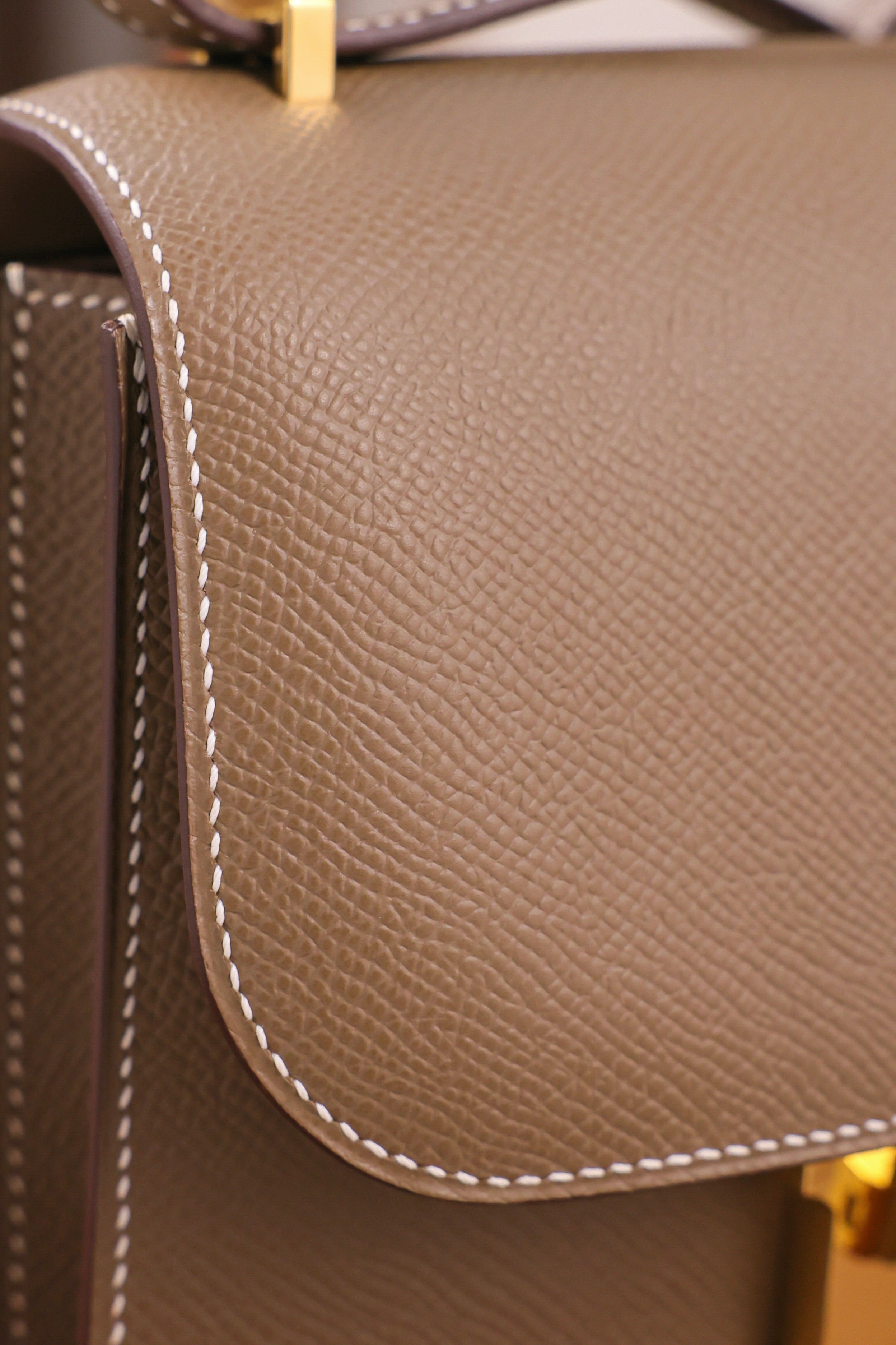 Constance- All Handmade Golden / Sliver Hardware Etoupe Ep eather