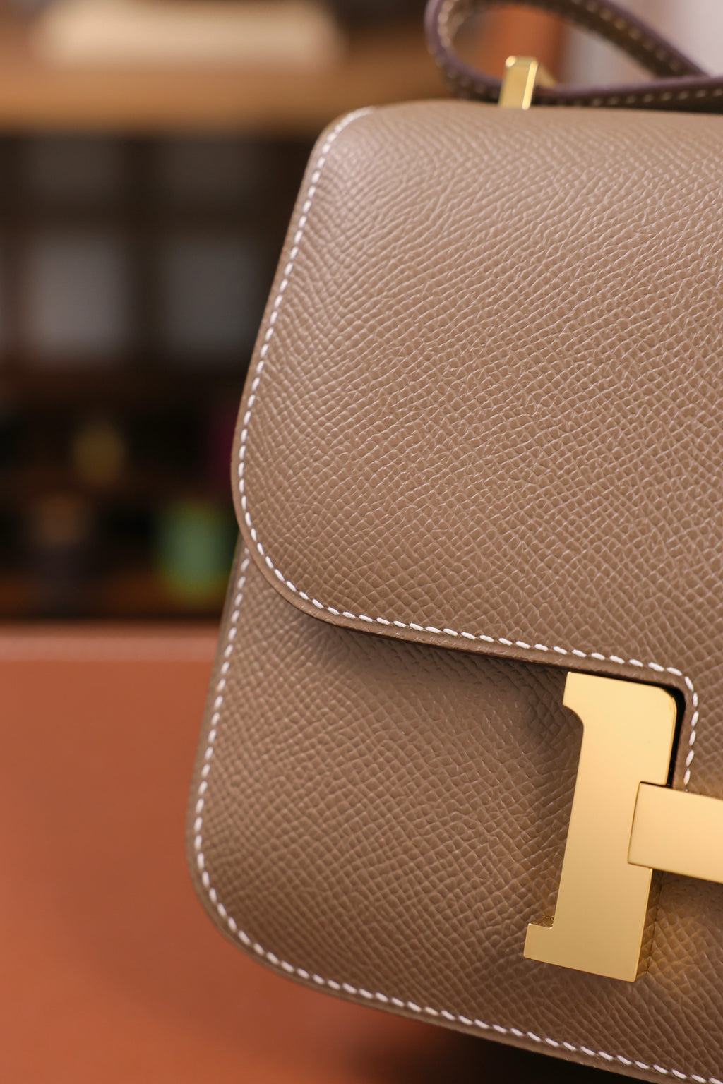 Constance- All Handmade Golden / Sliver Hardware Etoupe Ep eather