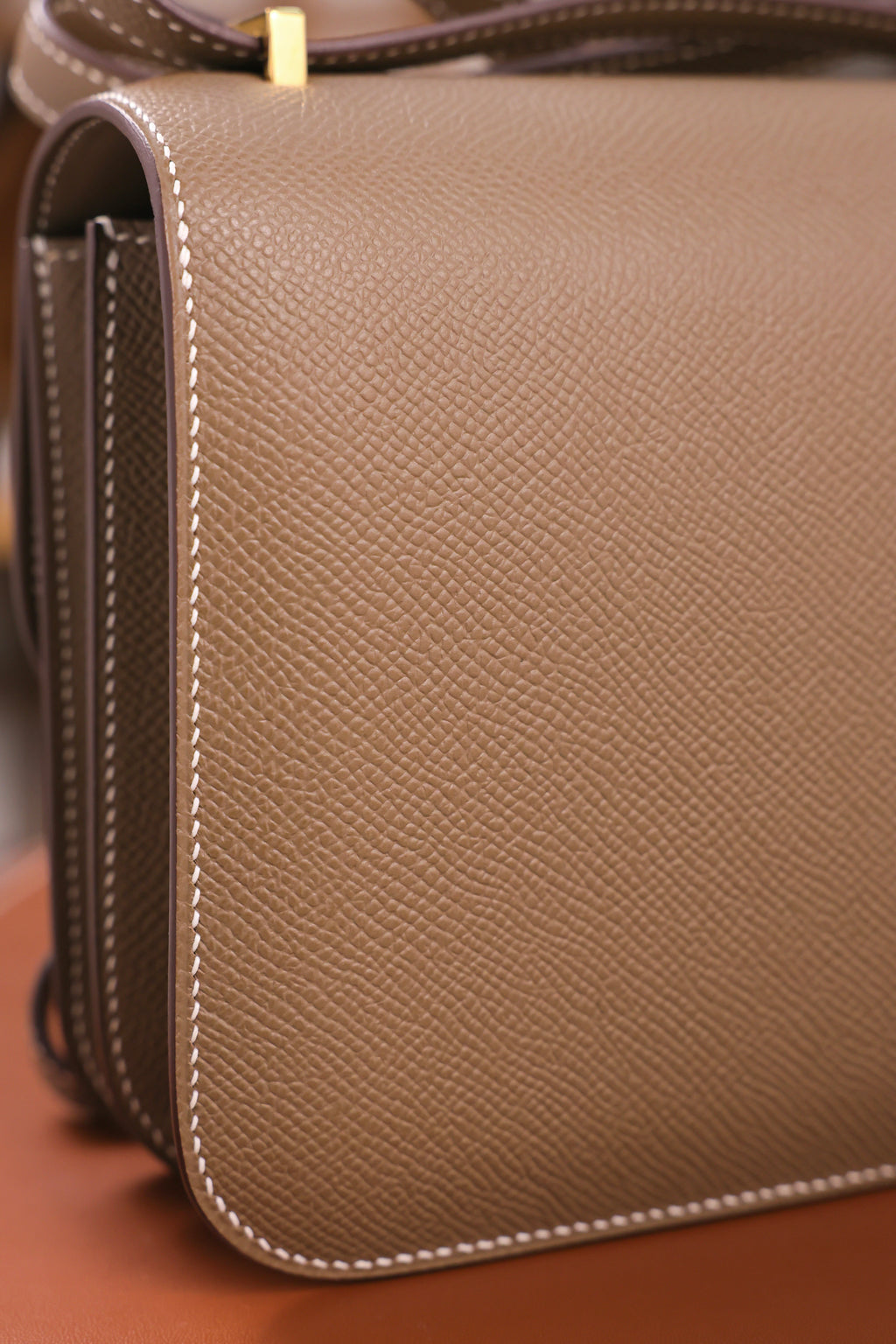 Constance- All Handmade Golden / Sliver Hardware Etoupe Ep eather